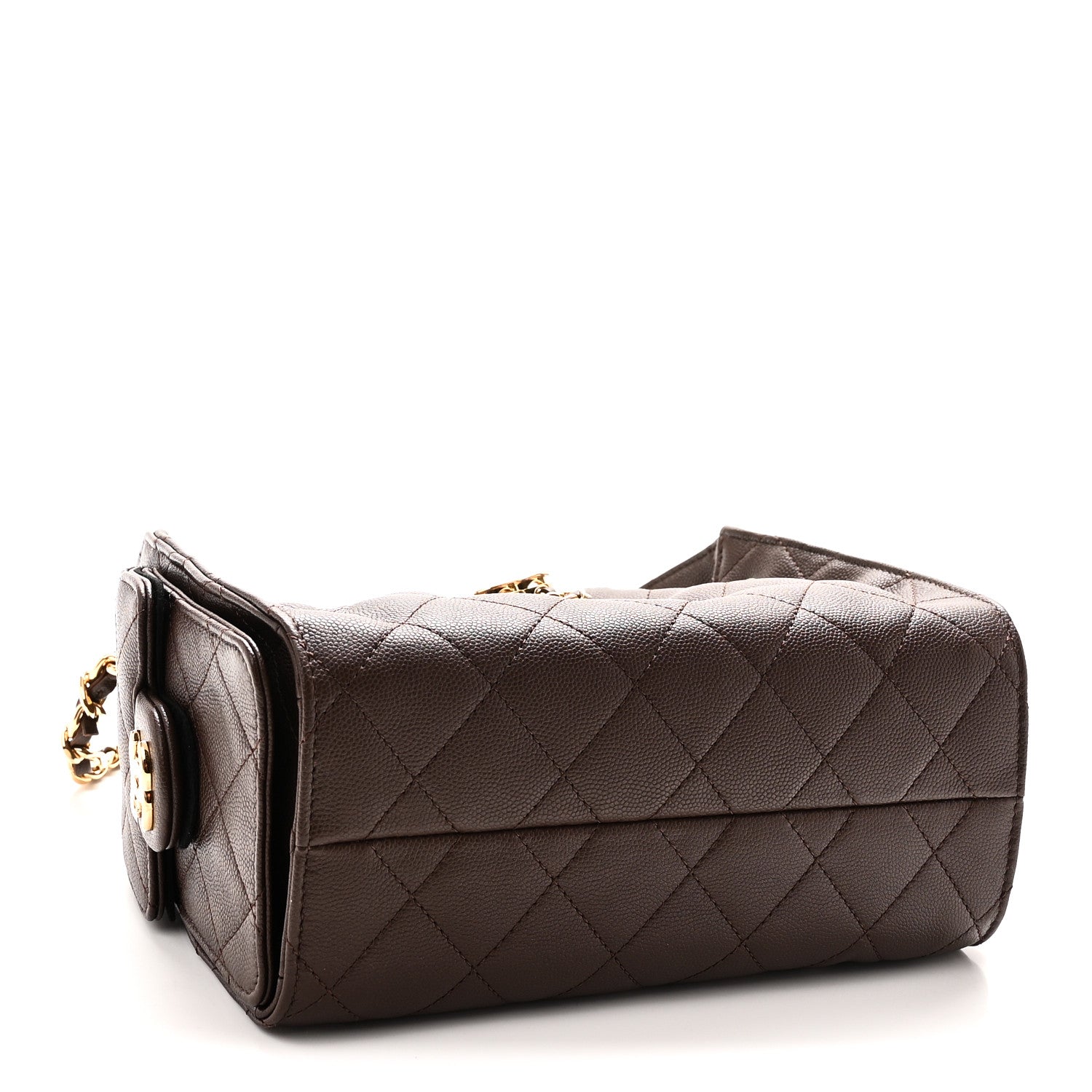 Caviar Quilted Mini Chanel 25 Handbag Dark Brown — view 4