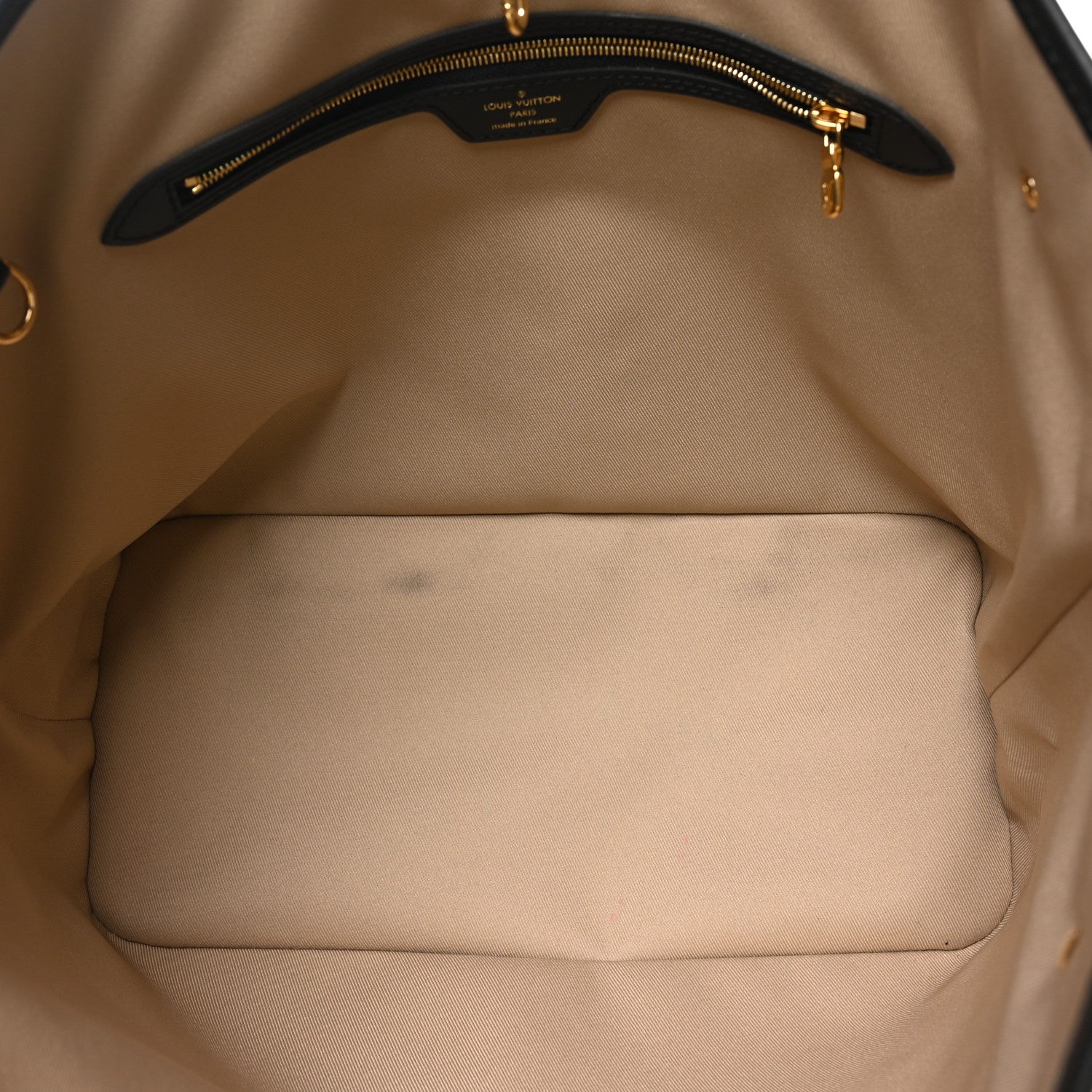 Cotton Monogram Embroidered Neverfull MM Beige Black — view 5