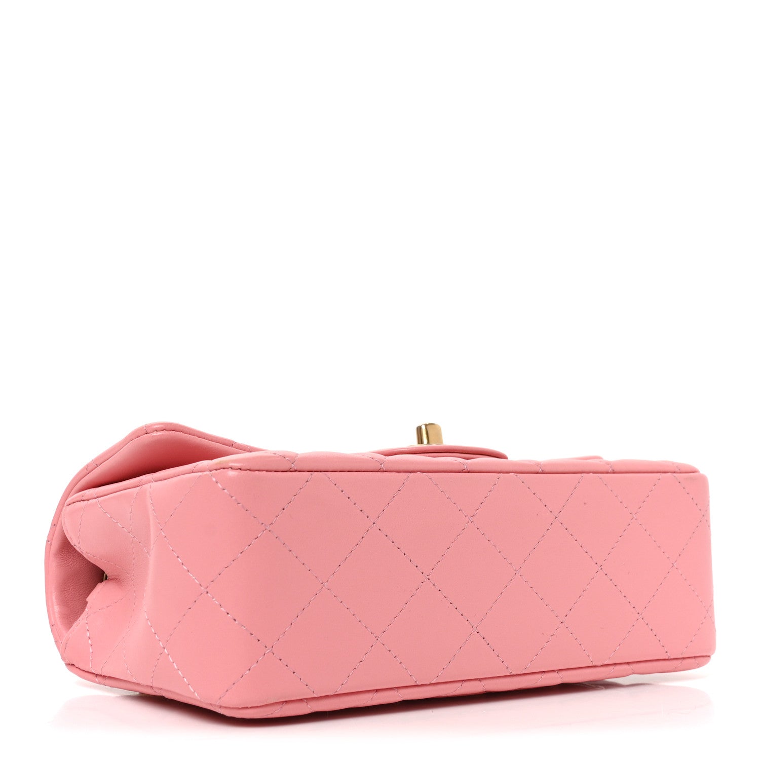 Lambskin Quilted Mini Rectangular Flap Pink — view 4