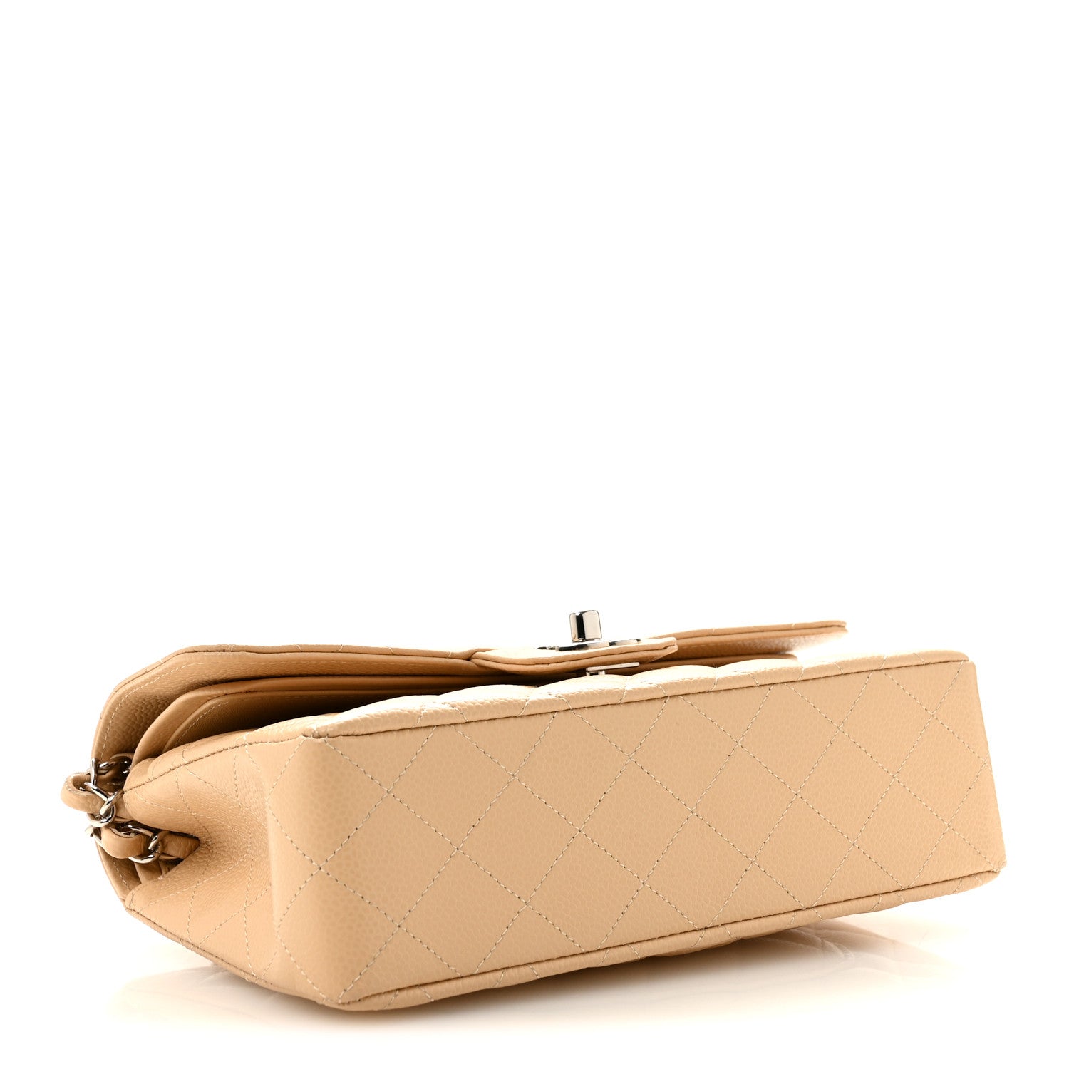 Caviar Quilted Small Double Flap Beige — view 4