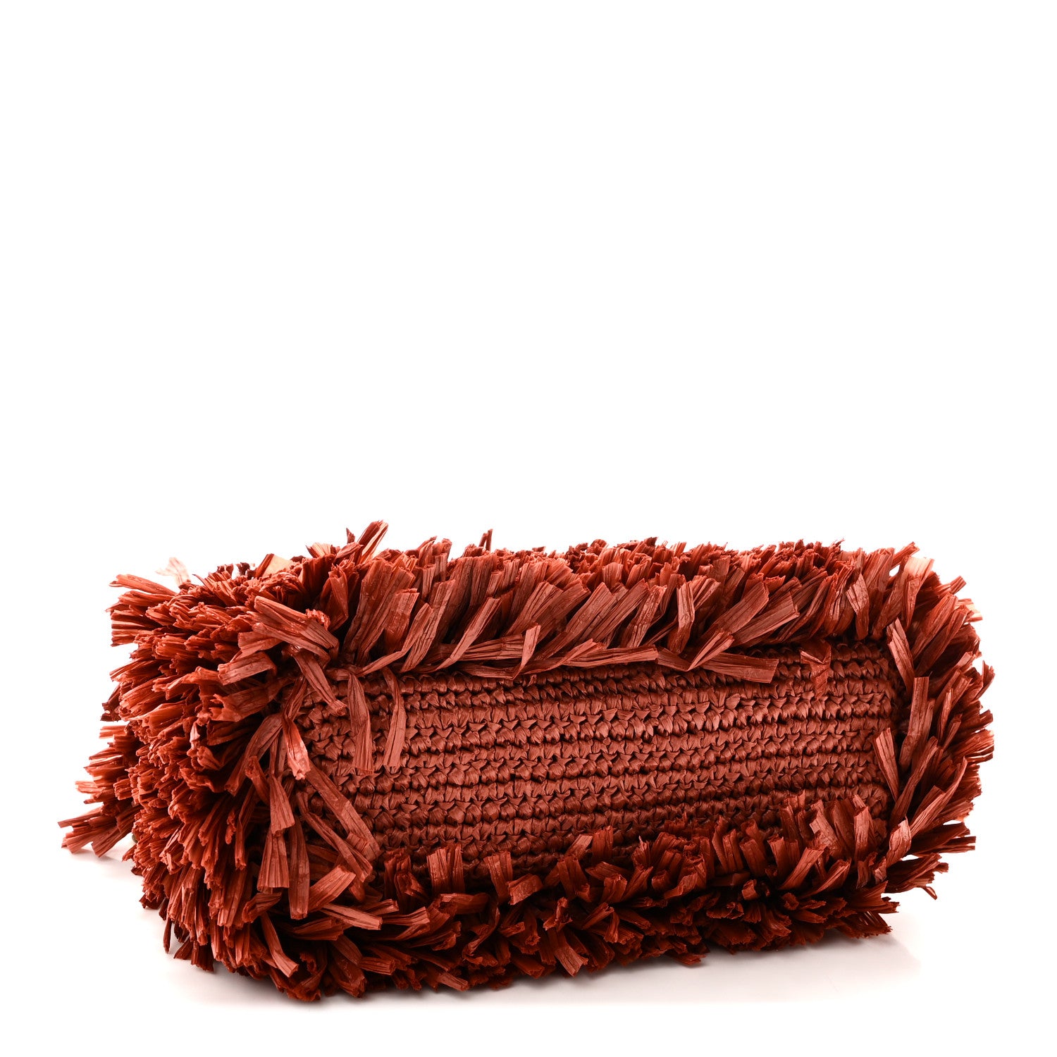 Raffia Fringe Nano Kelly Shopper Red — view 4
