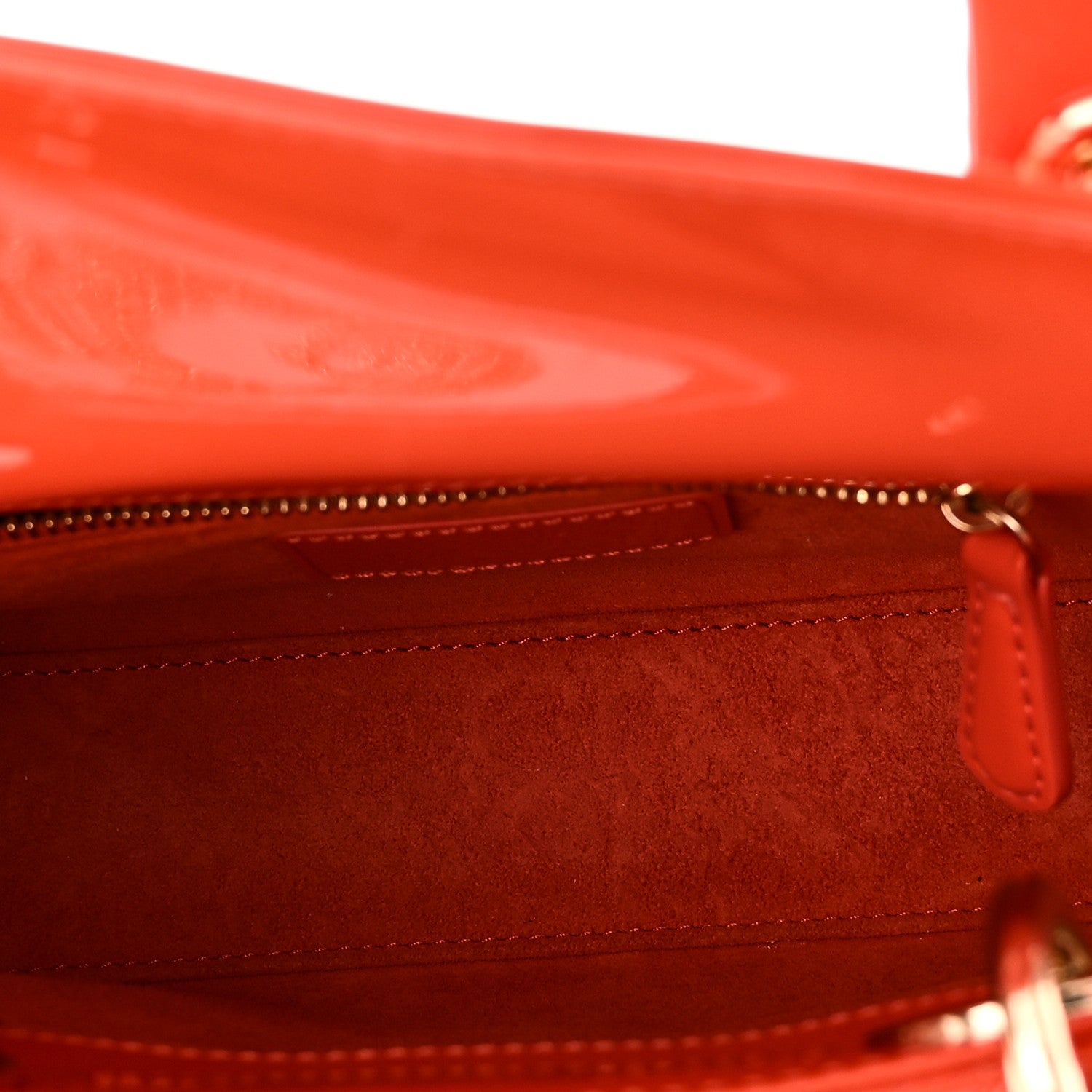 Patent Cannage Mini Lady Dior Orange — view 5
