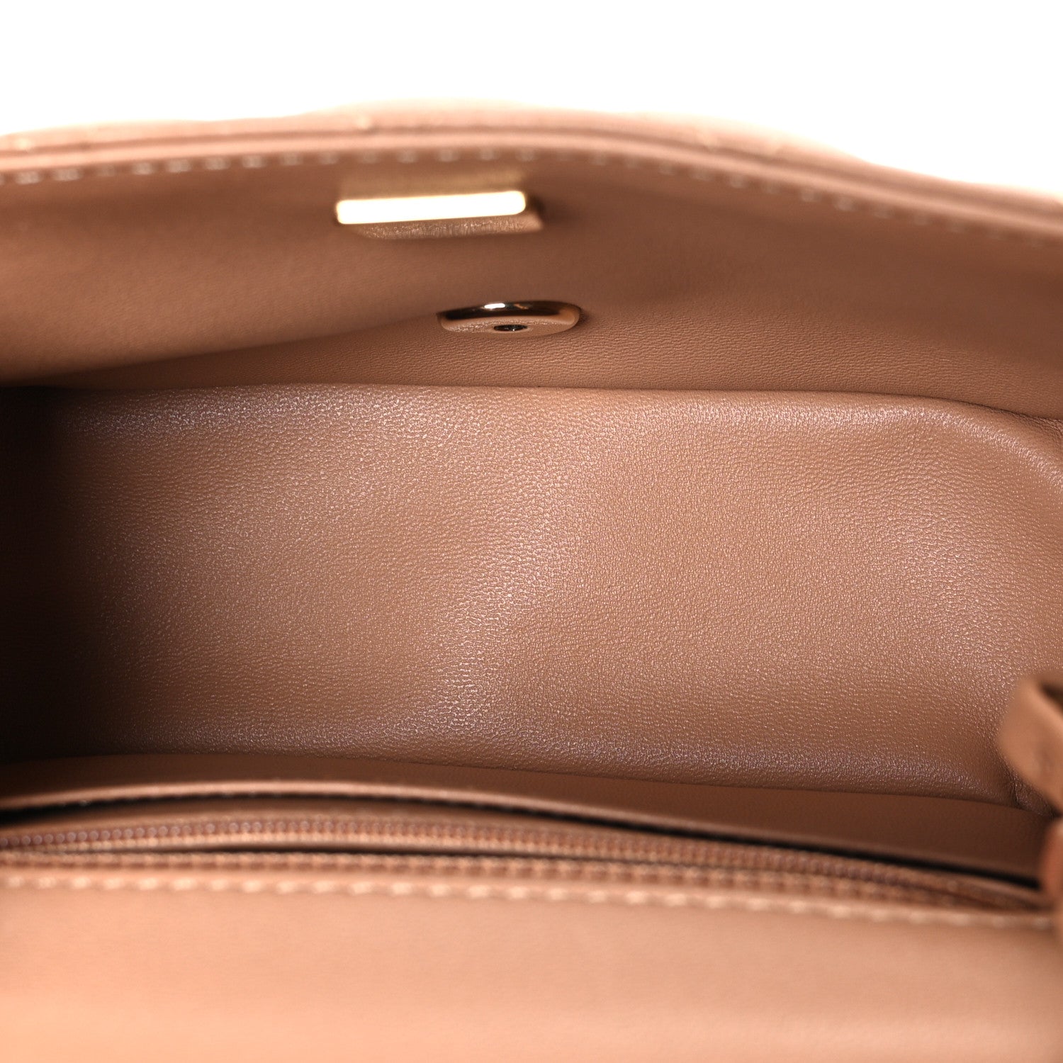 Lambskin Quilted Mini Square Flap Brown — view 5