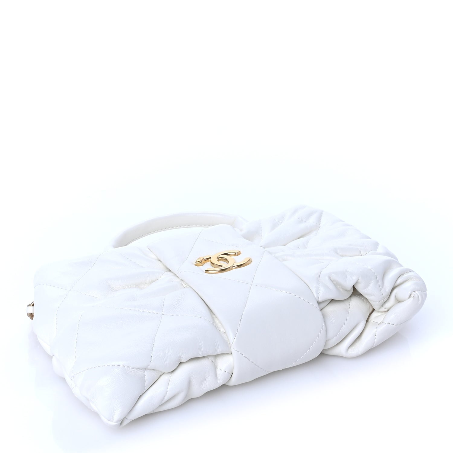 Lambskin Quilted Mini Bow Bag White — view 3