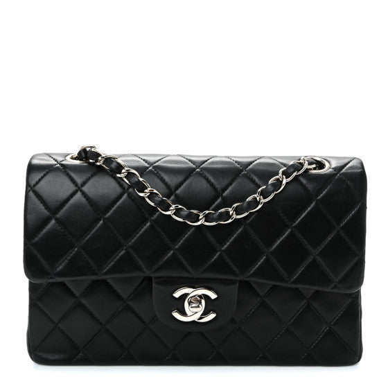 Lambskin Quilted Small Double Flap Black