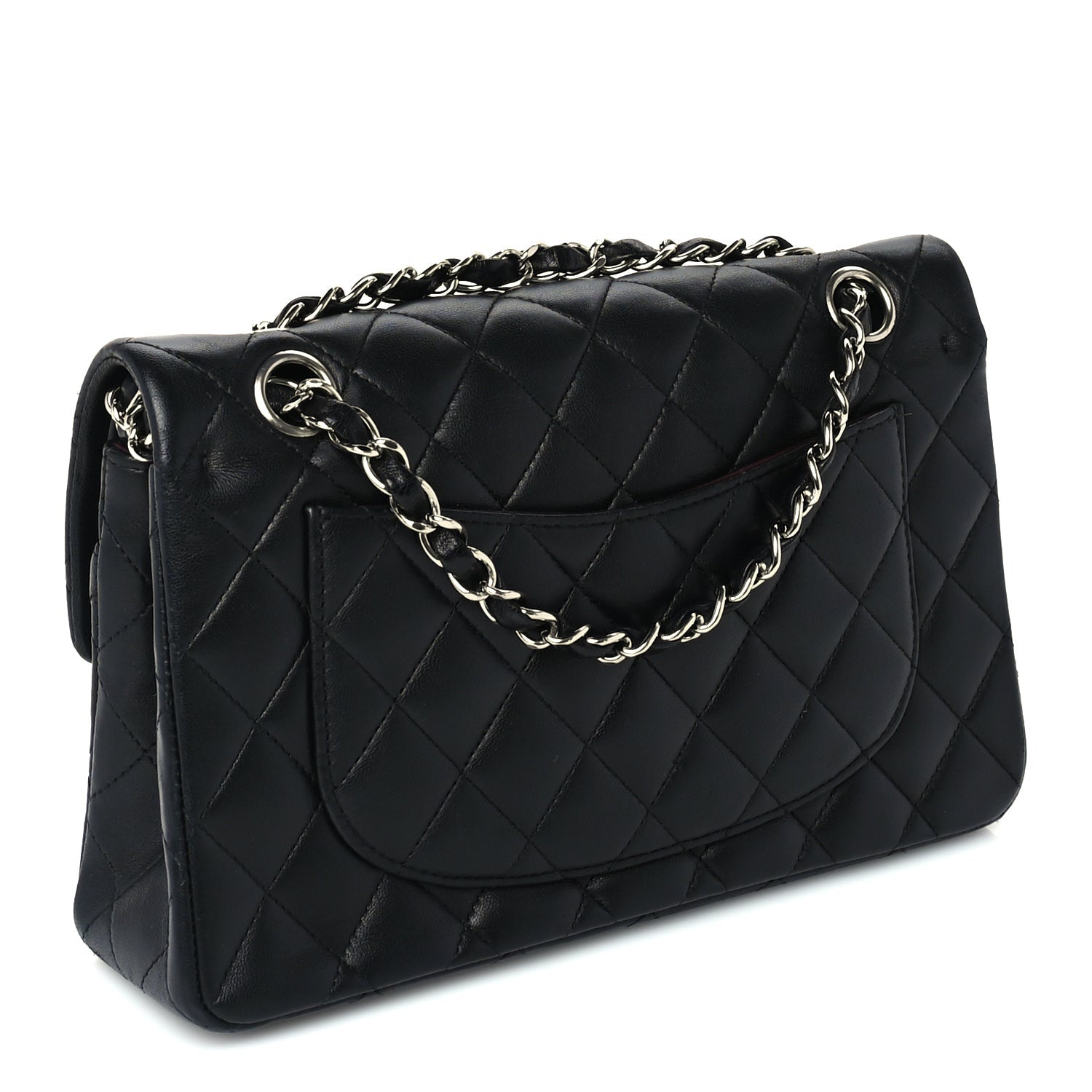 Lambskin Quilted Small Double Flap Black — view 3