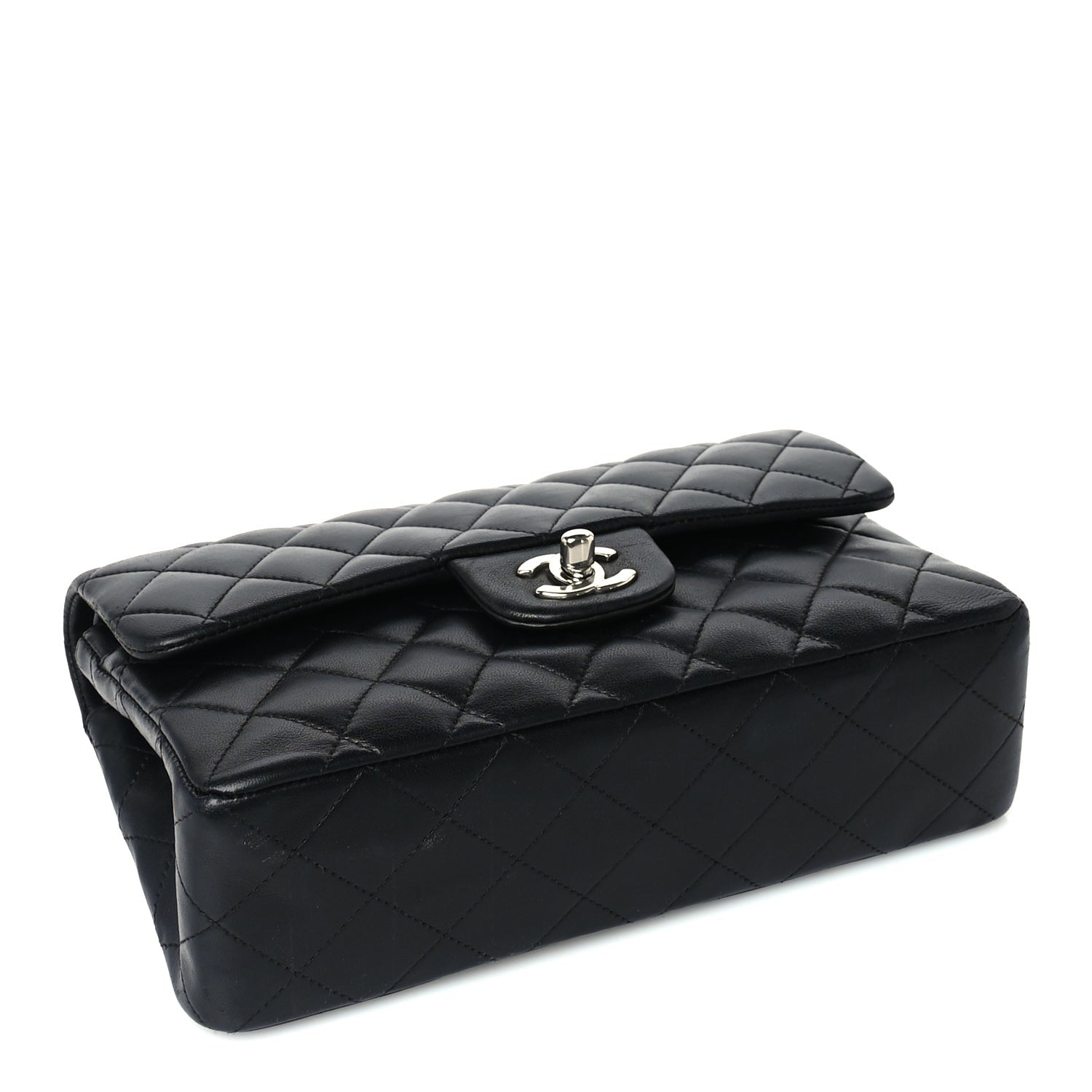 Lambskin Quilted Small Double Flap Black — view 4