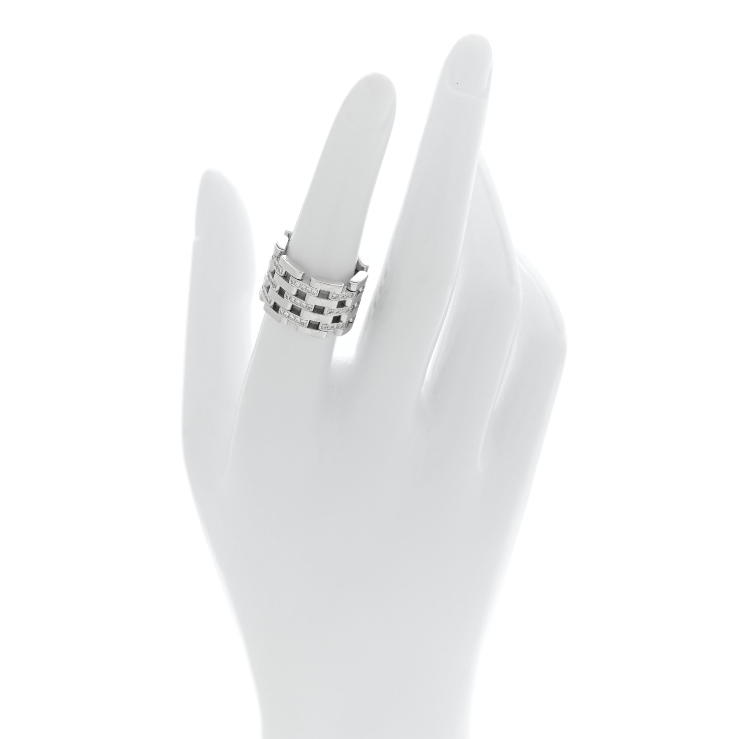 18K White Gold Diamond Les Chaines Ring 50 5.5 — view 2