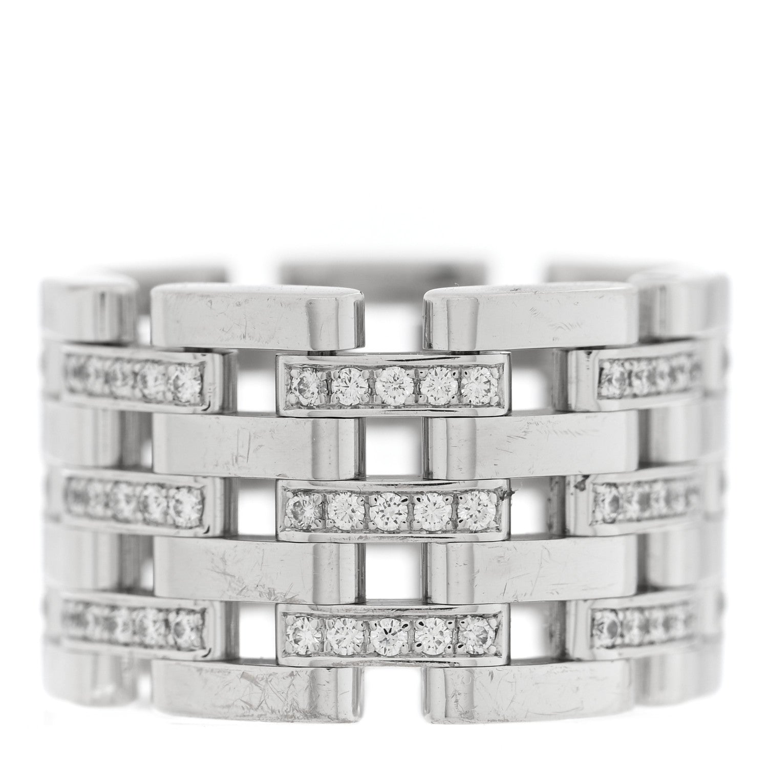 18K White Gold Diamond Les Chaines Ring 50 5.5 — view 3