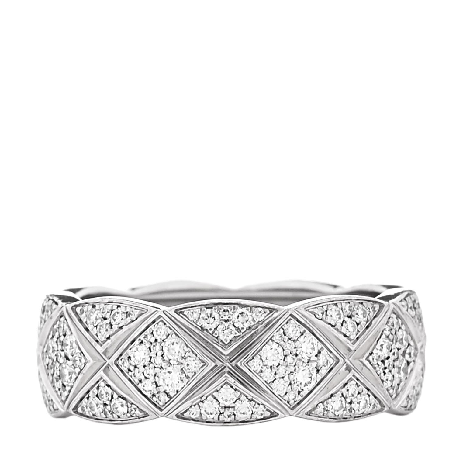 18K White Gold Diamond Small Coco Crush Pave Ring 52 6 — view 1