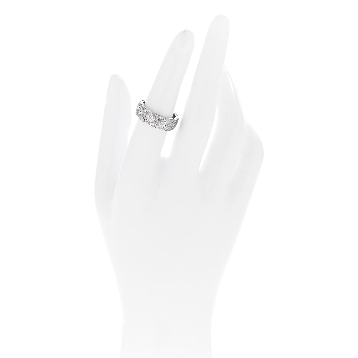 18K White Gold Diamond Small Coco Crush Pave Ring 52 6 — view 2