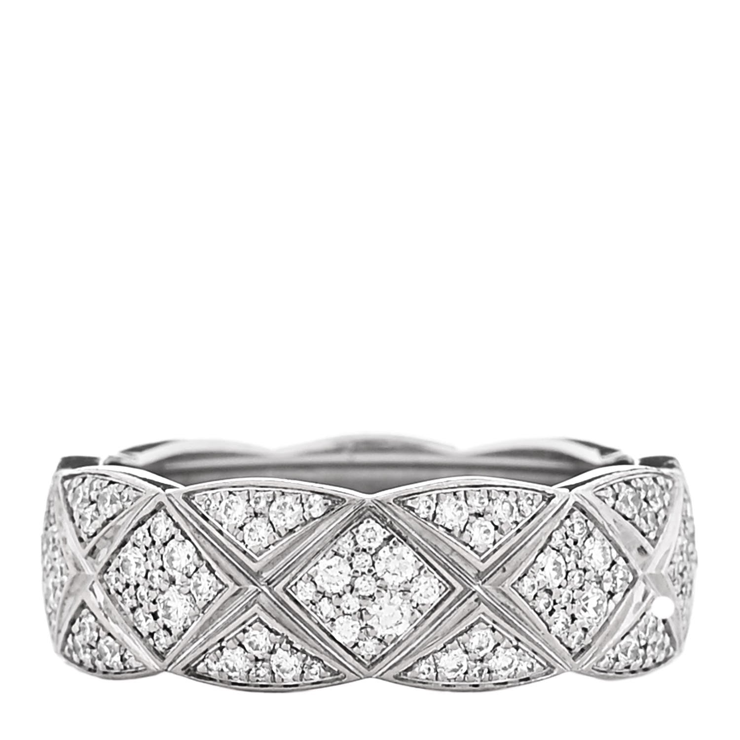 18K White Gold Diamond Small Coco Crush Pave Ring 52 6 — view 3