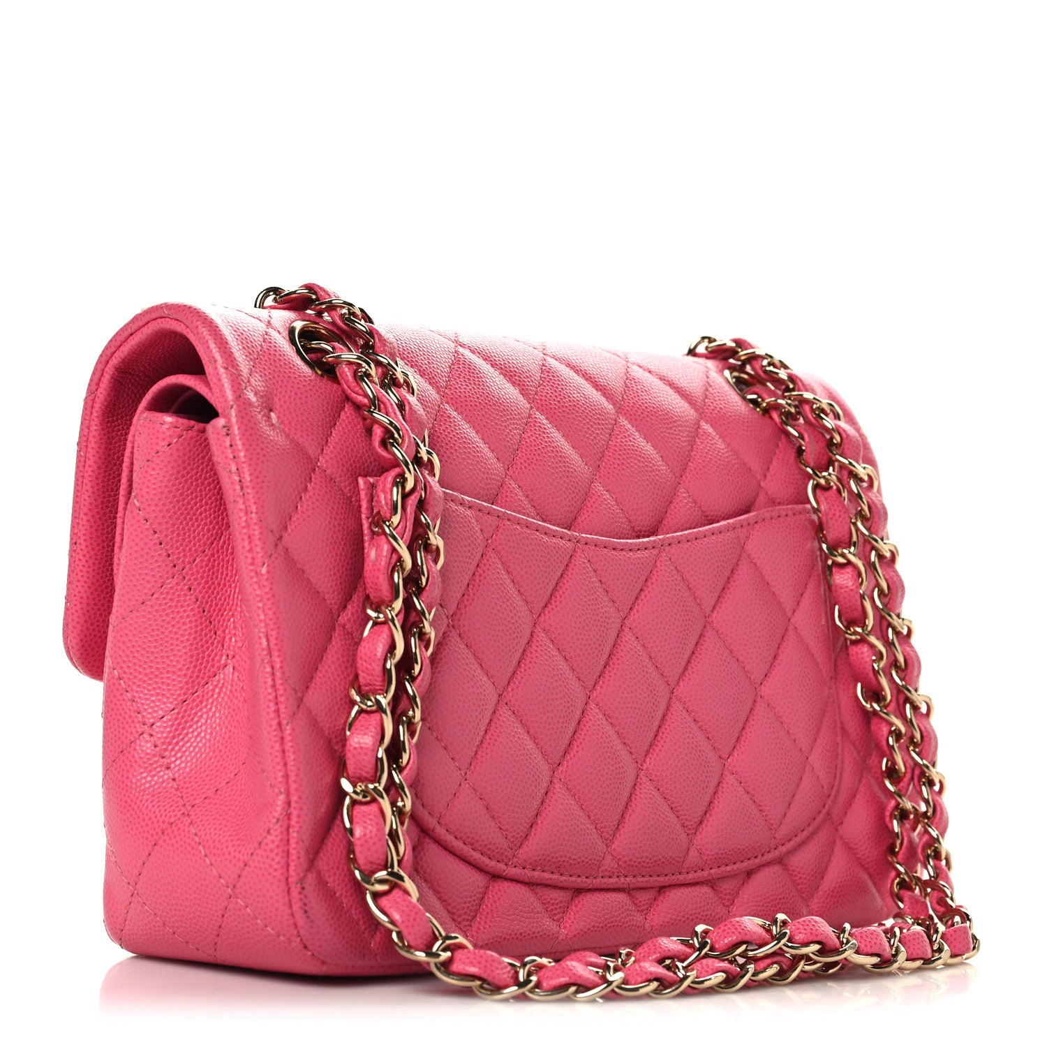 Caviar Quilted Small Double Flap Pink — view 3