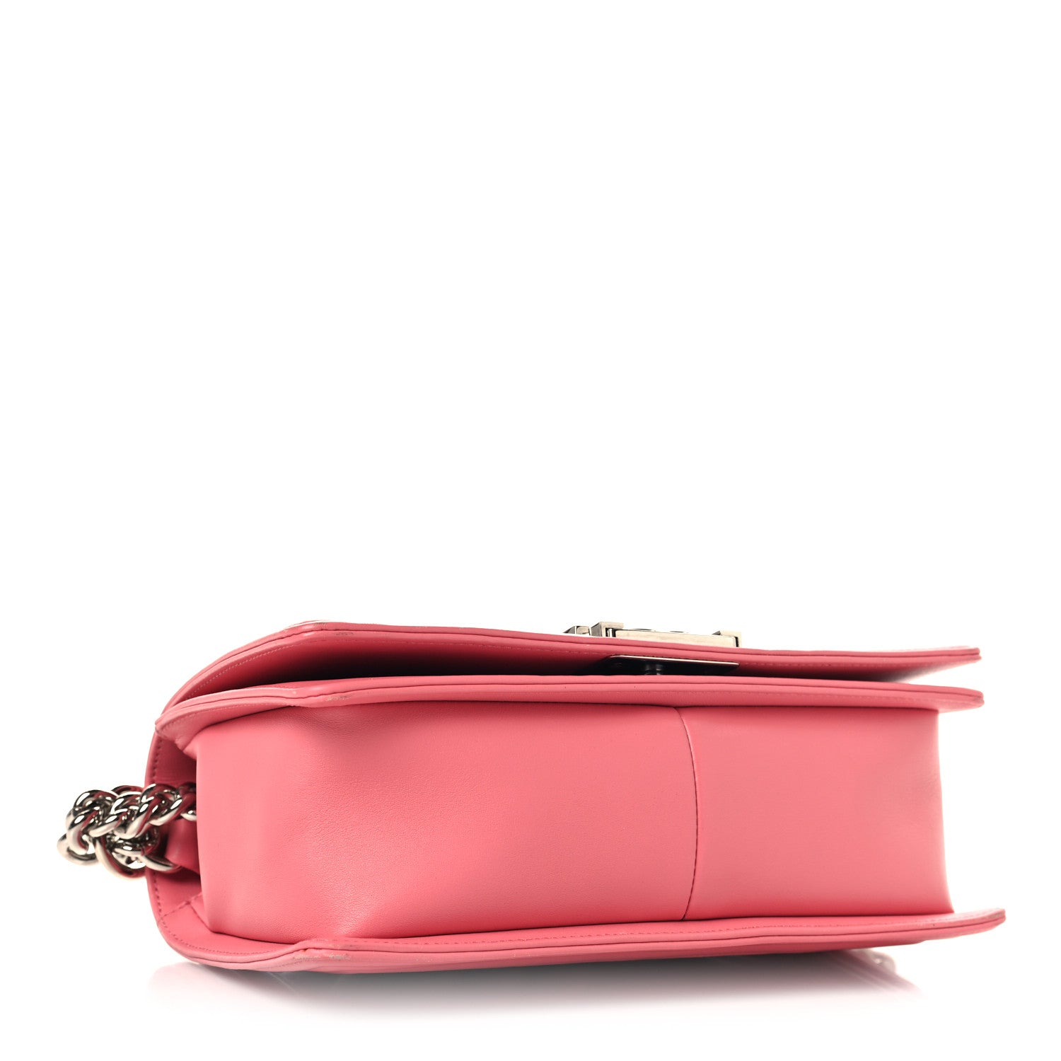 Lambskin Chevron Quilted Medium Boy Flap Pink — view 5
