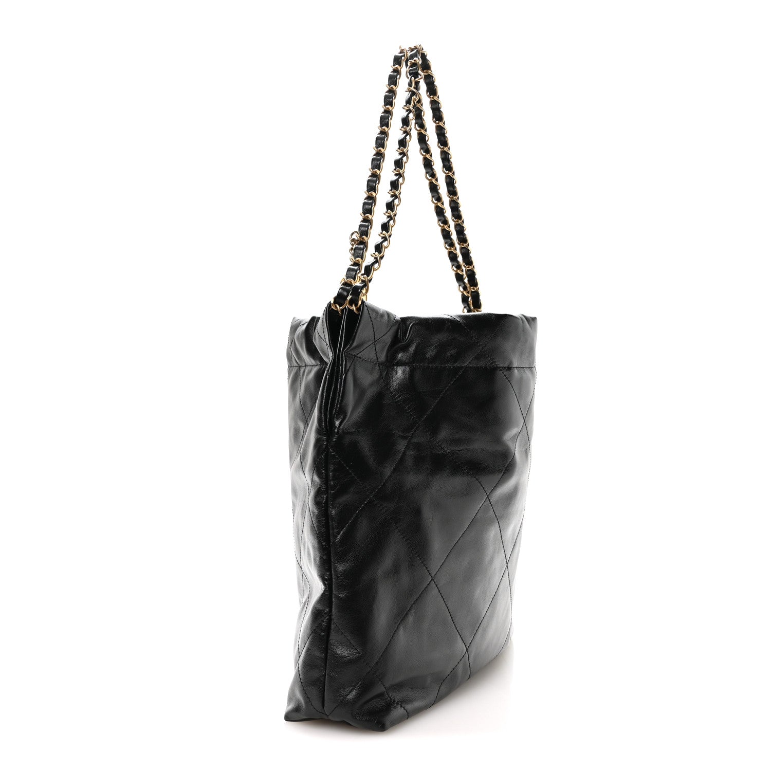 Shiny Calfskin Quilted Small Chanel 22 Black — view 4