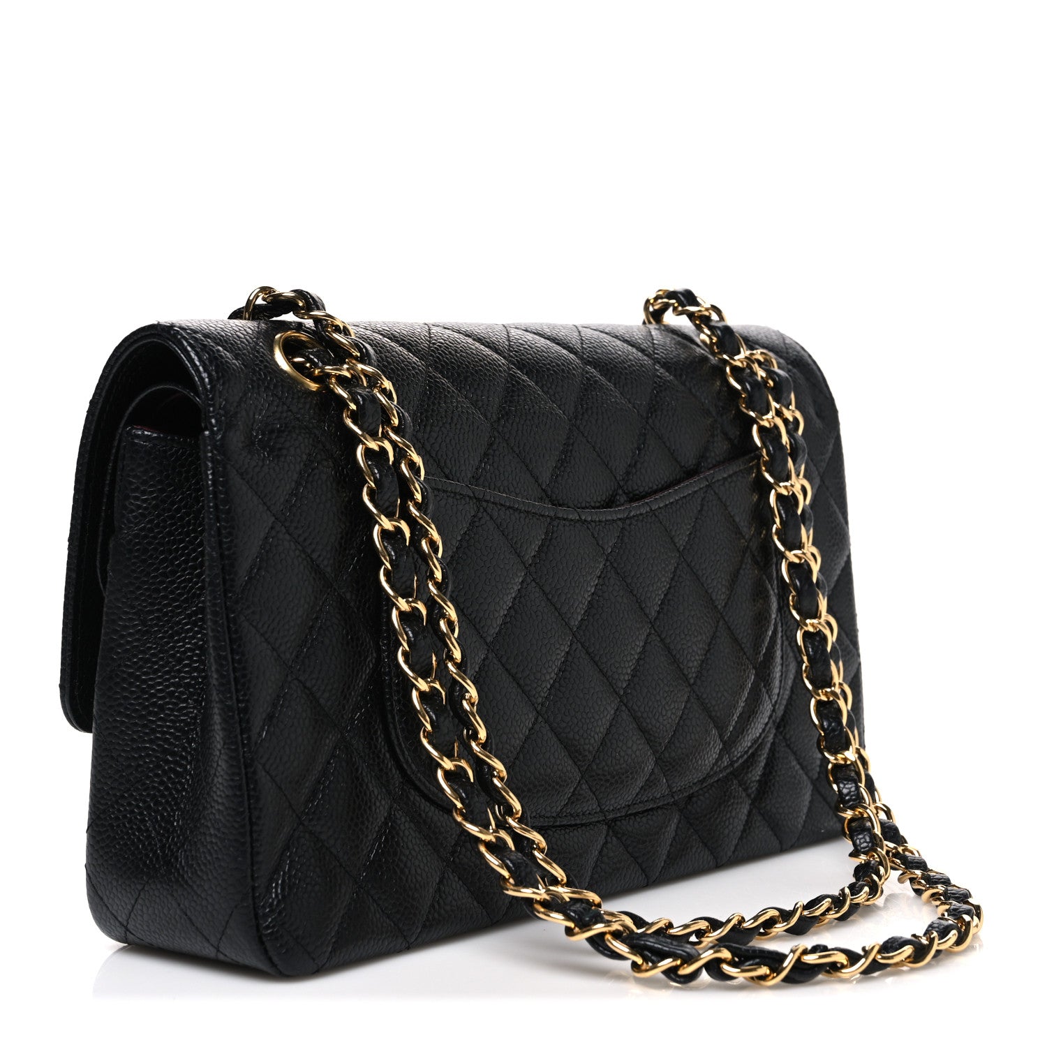 Caviar Quilted Medium Double Flap Black — view 3