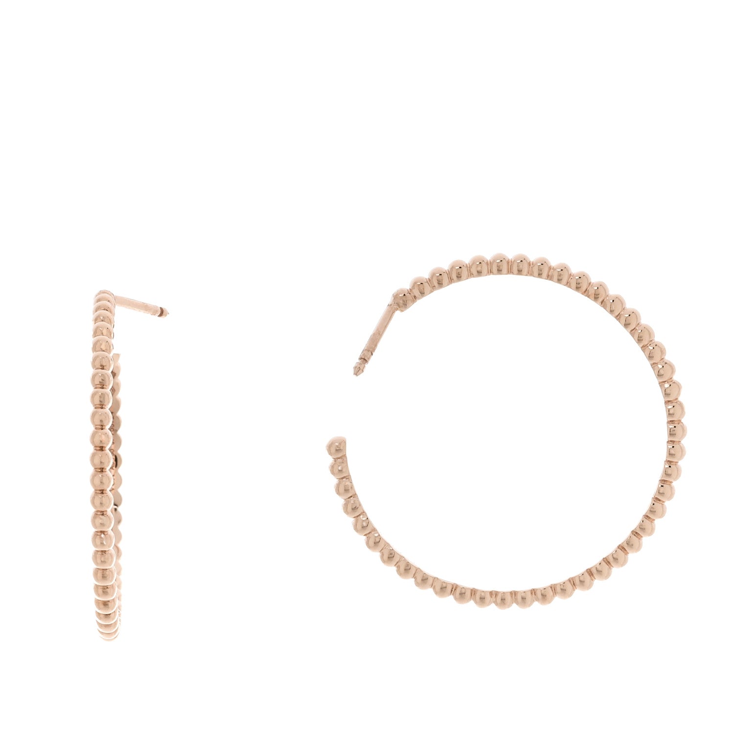 18K Rose Gold Small Perlee Hoop Earrings