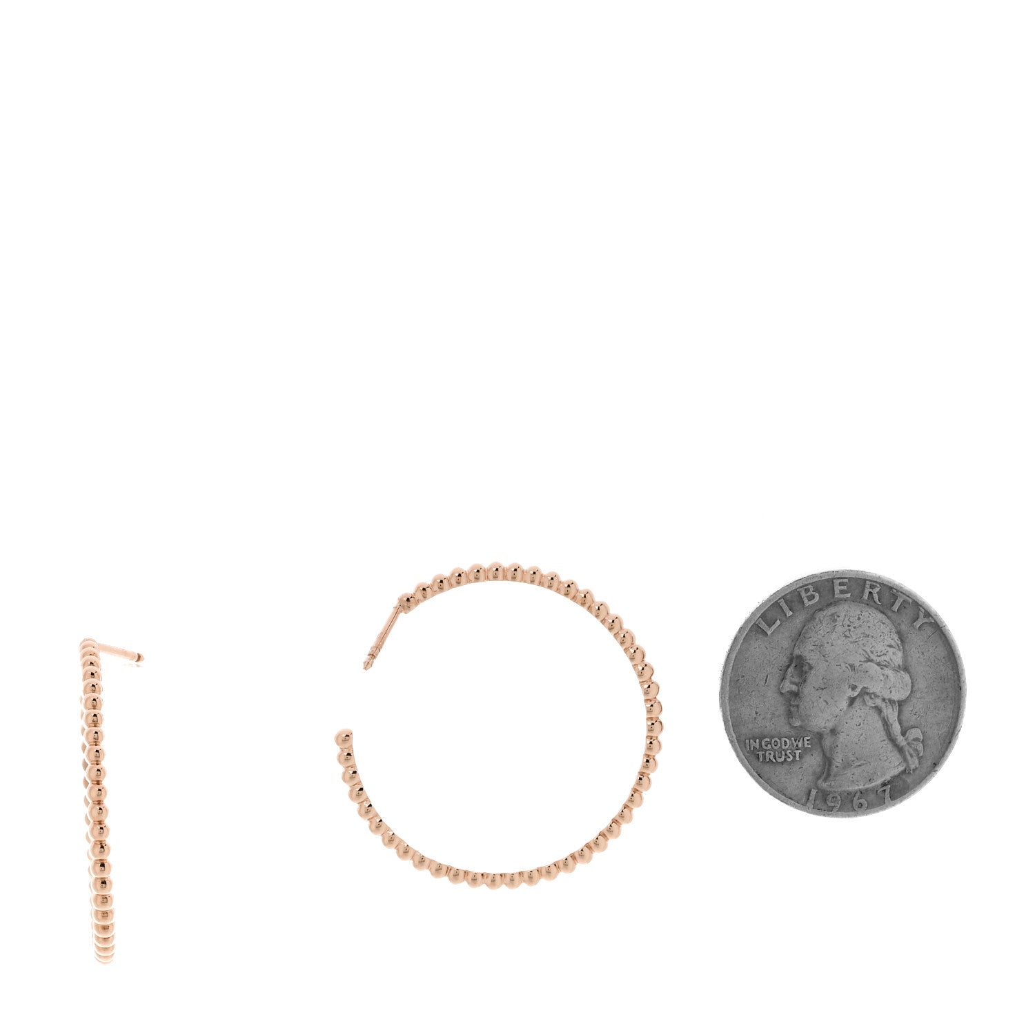 18K Rose Gold Small Perlee Hoop Earrings — view 2