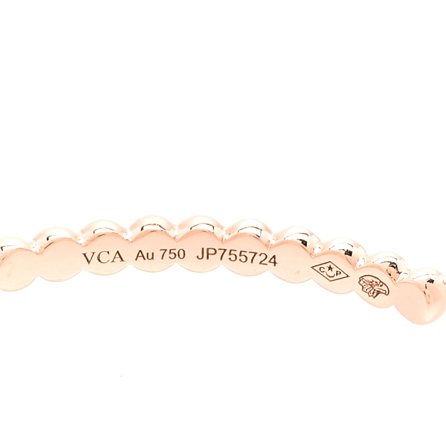 18K Rose Gold Small Perlee Hoop Earrings — view 4