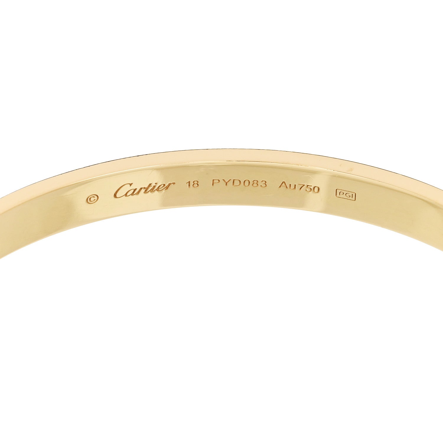 18K Yellow Gold LOVE Cuff Bracelet 18 — view 3