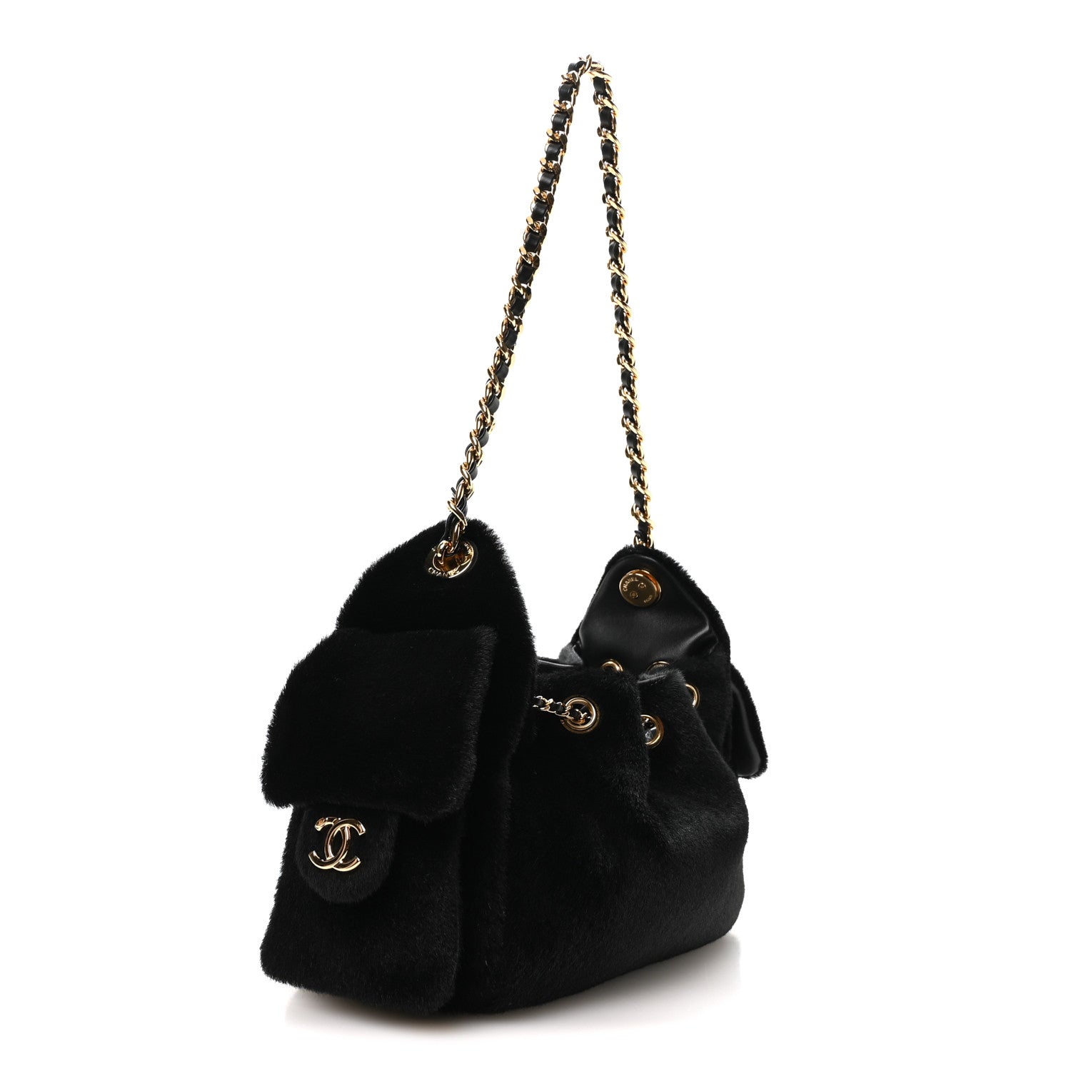 Pony Hair Mini Chanel 25 Handbag Black — view 3