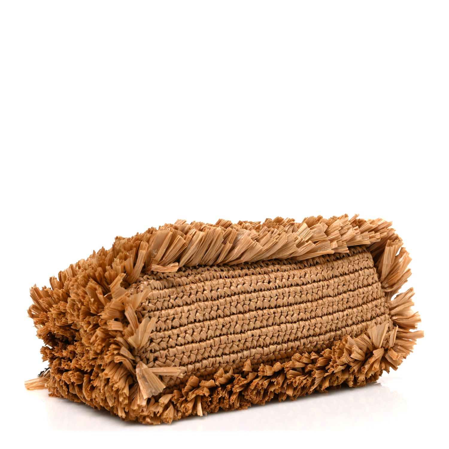Raffia Fringe Nano Kelly Shopper Dark Beige — view 4