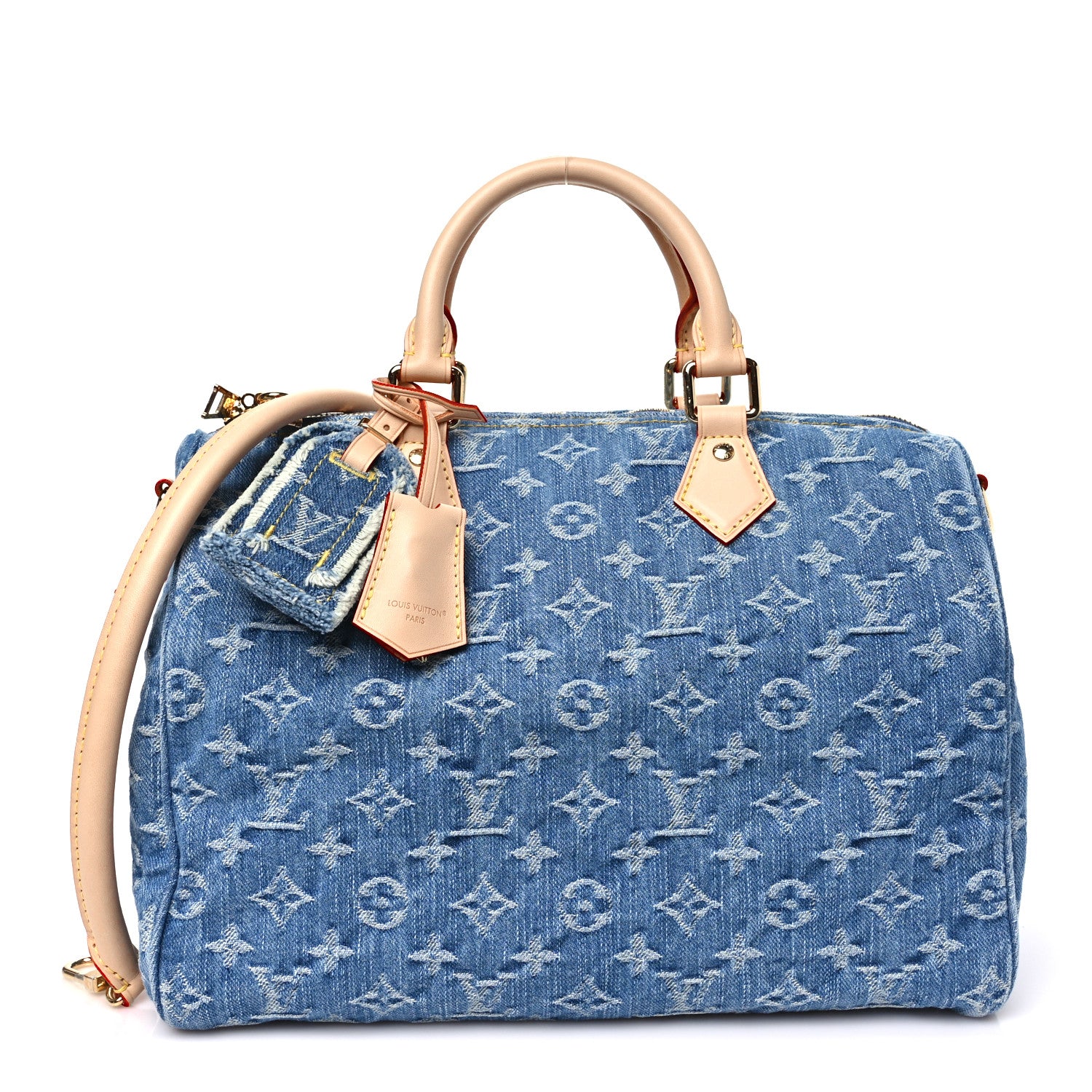Monogram Denim Speedy Soft 30 Blue