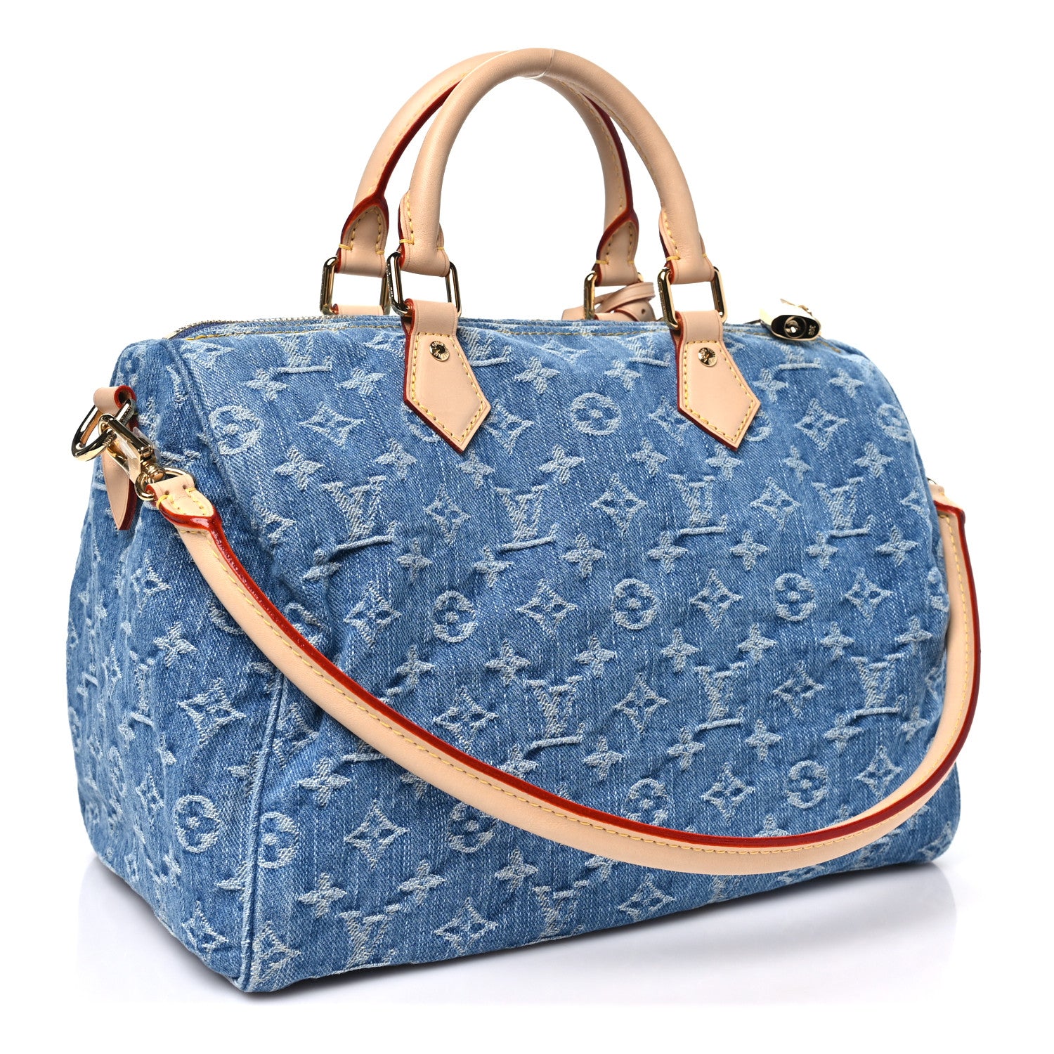 Monogram Denim Speedy Soft 30 Blue — view 3