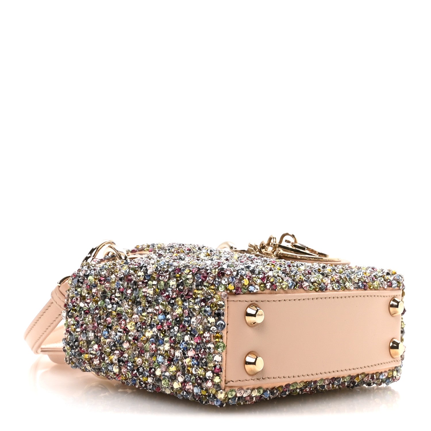 Satin Crystal Beaded Embroidered Micro Lady Dior Multicolor — view 4