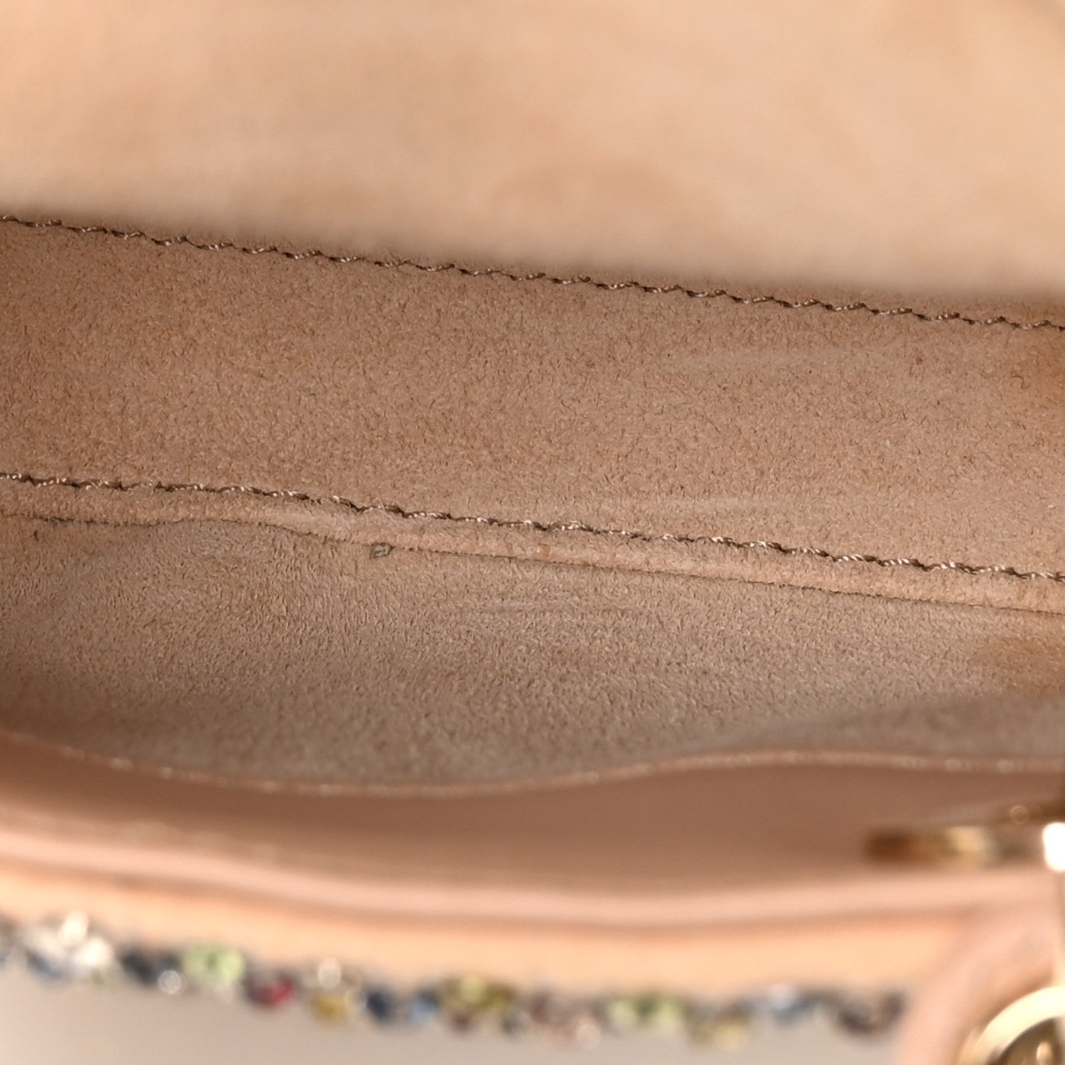 Satin Crystal Beaded Embroidered Micro Lady Dior Multicolor — view 5