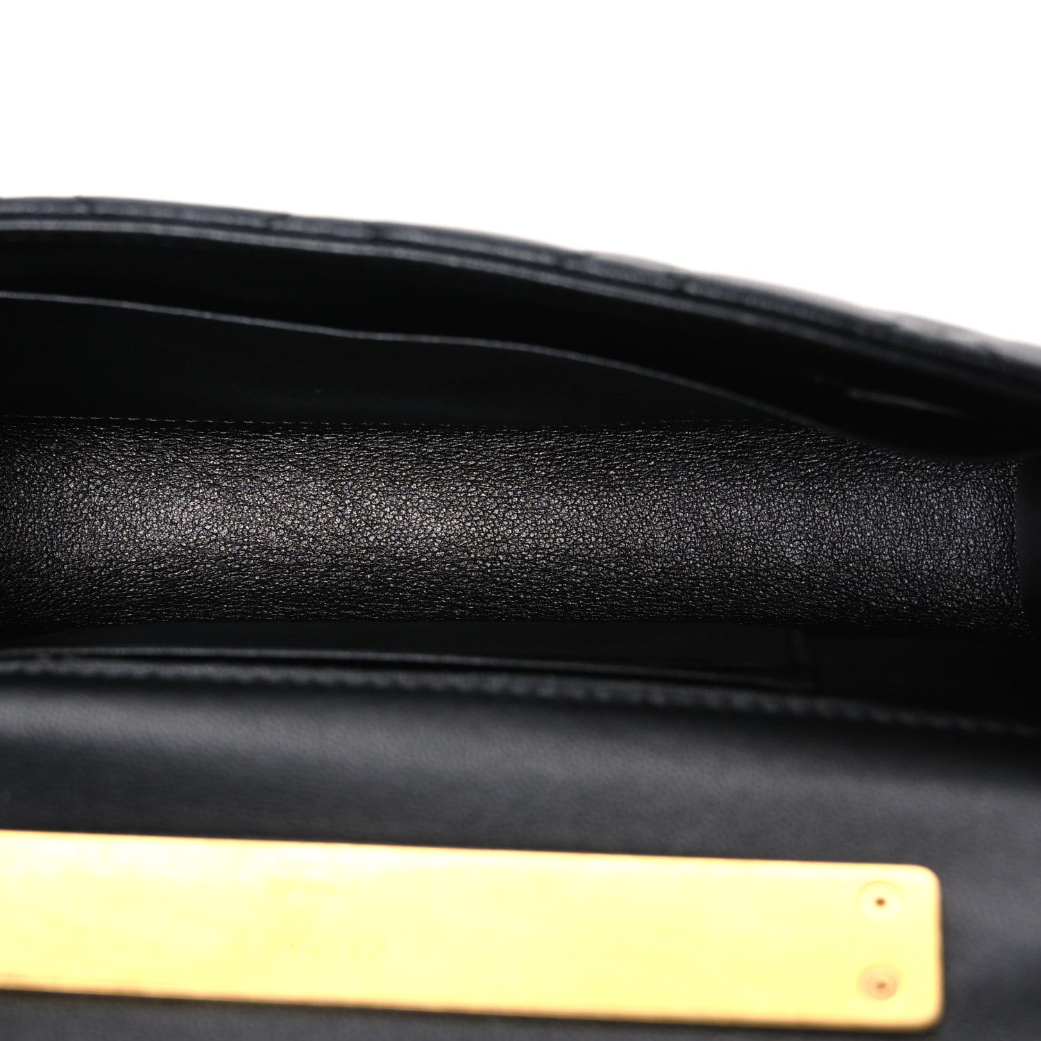 Lambskin Enamel Quilted Top Handle Flap Phone Holder With Chain Black — view 5