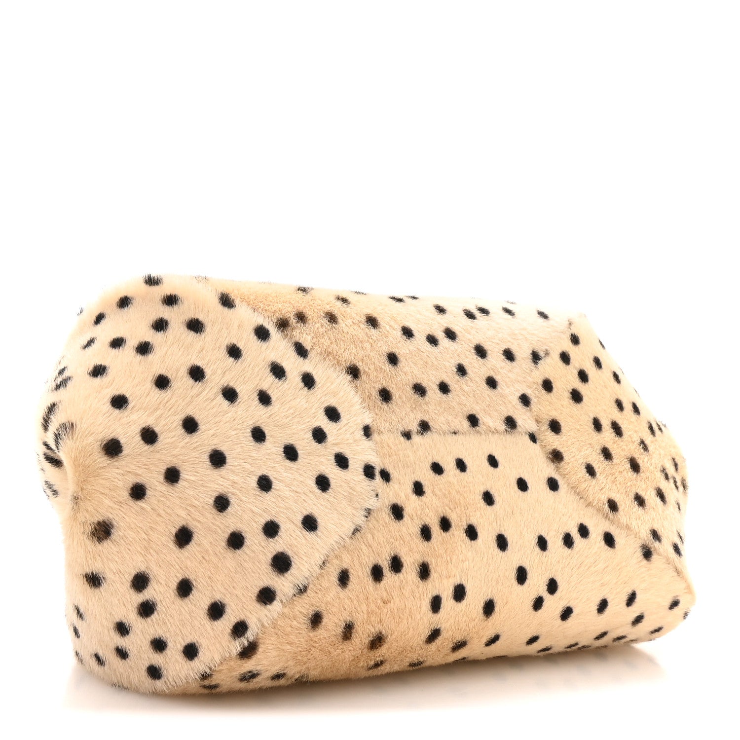 Pony Hair Cheetah Print Pretty CC Clutch With Strap Light Beige Black — view 4