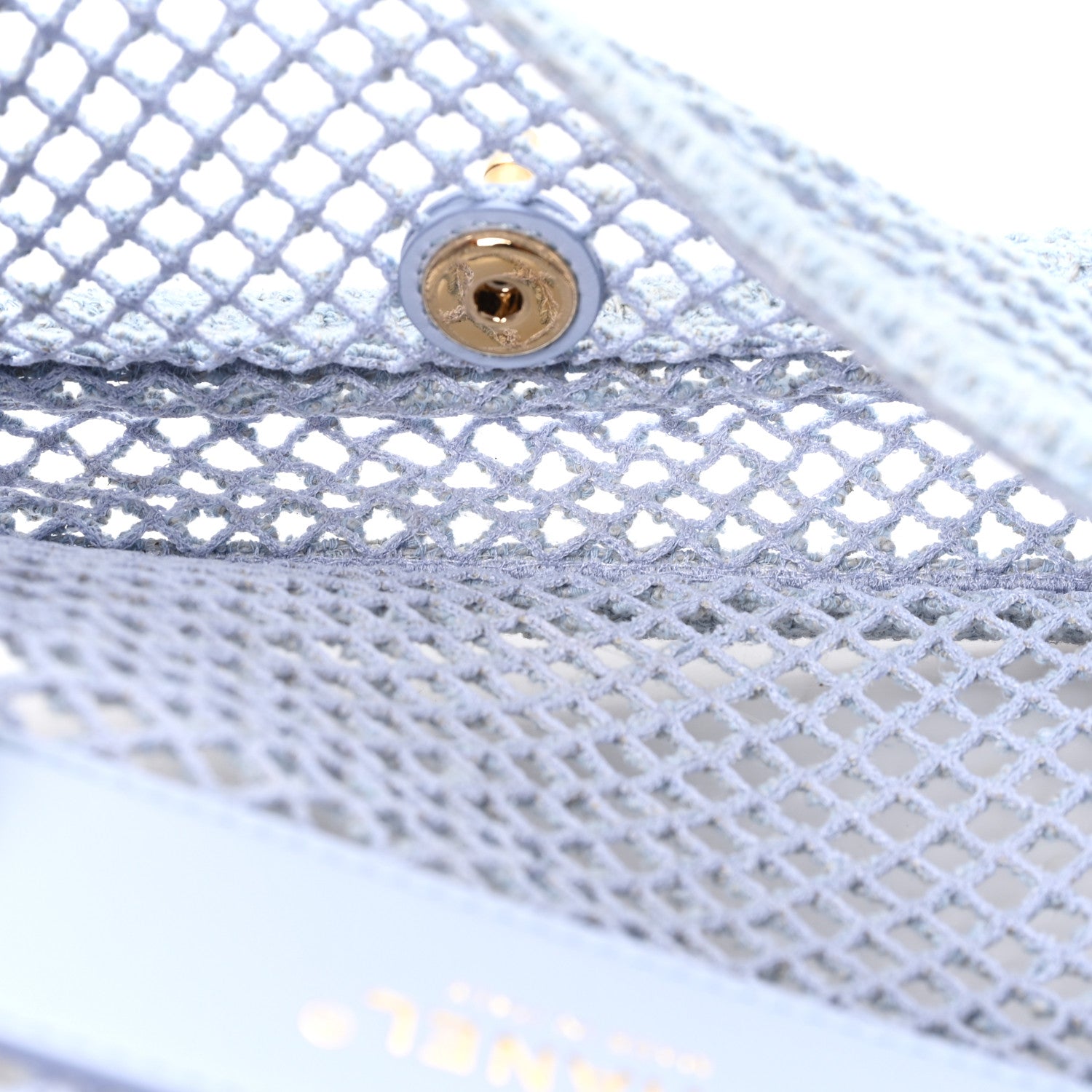 Mesh Macrame Small Flap Bag Light Blue — view 5