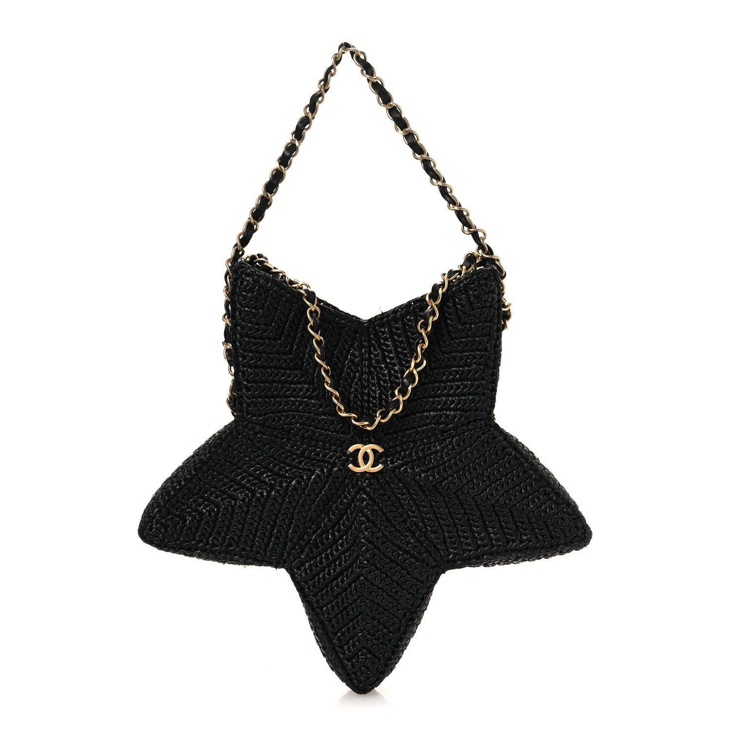 Raffia Star Coco Beach Bag Black