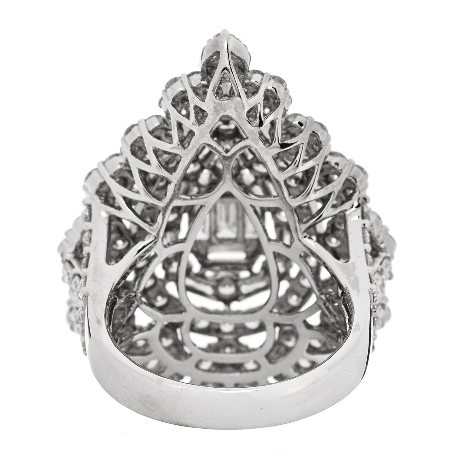 18K White Gold Diamond 4.70ctw Multi Shape Cocktail Ring  56 7.5 — view 4
