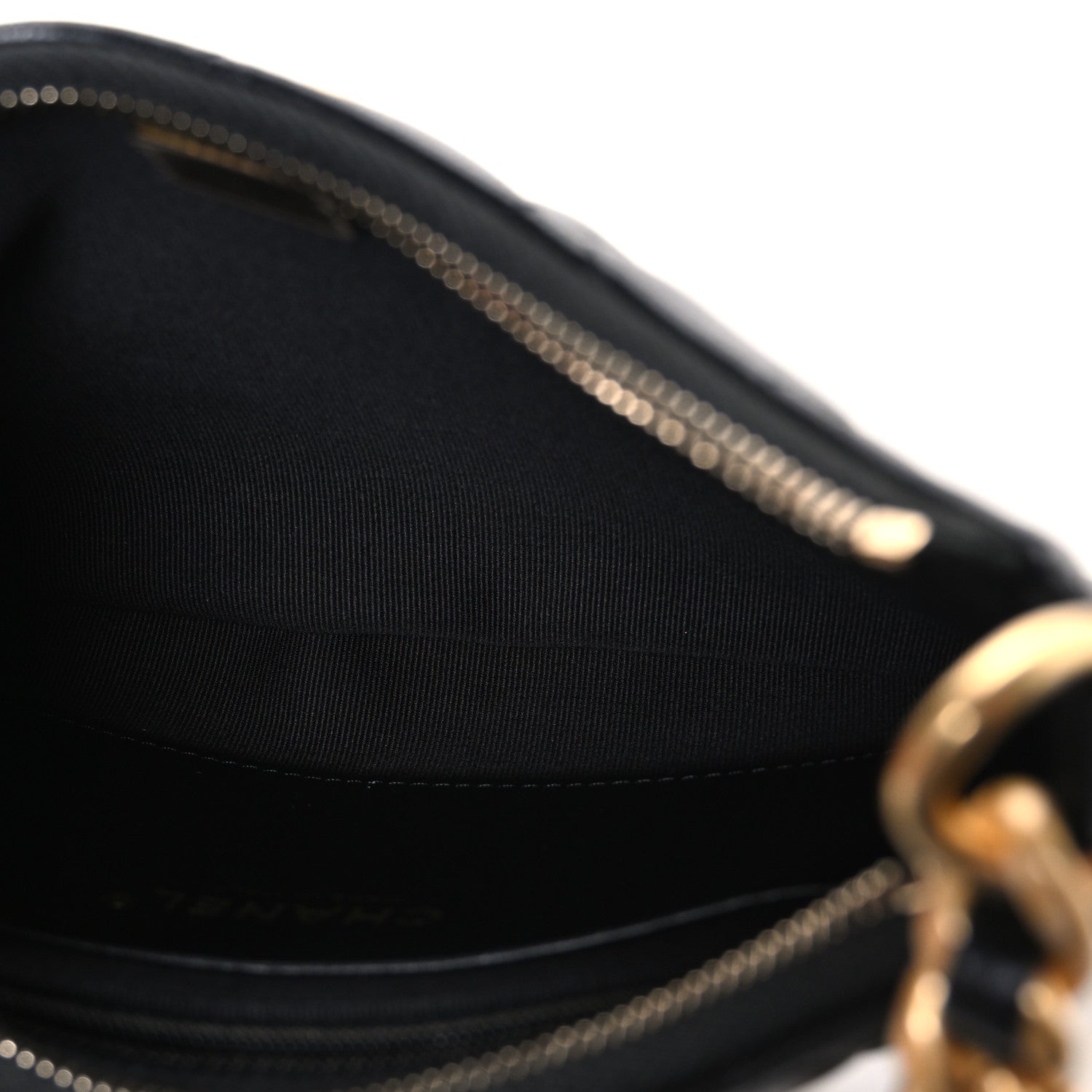 Shiny Crumpled Lambskin Quilted Trendy Chain Around Hobo Black — view 5
