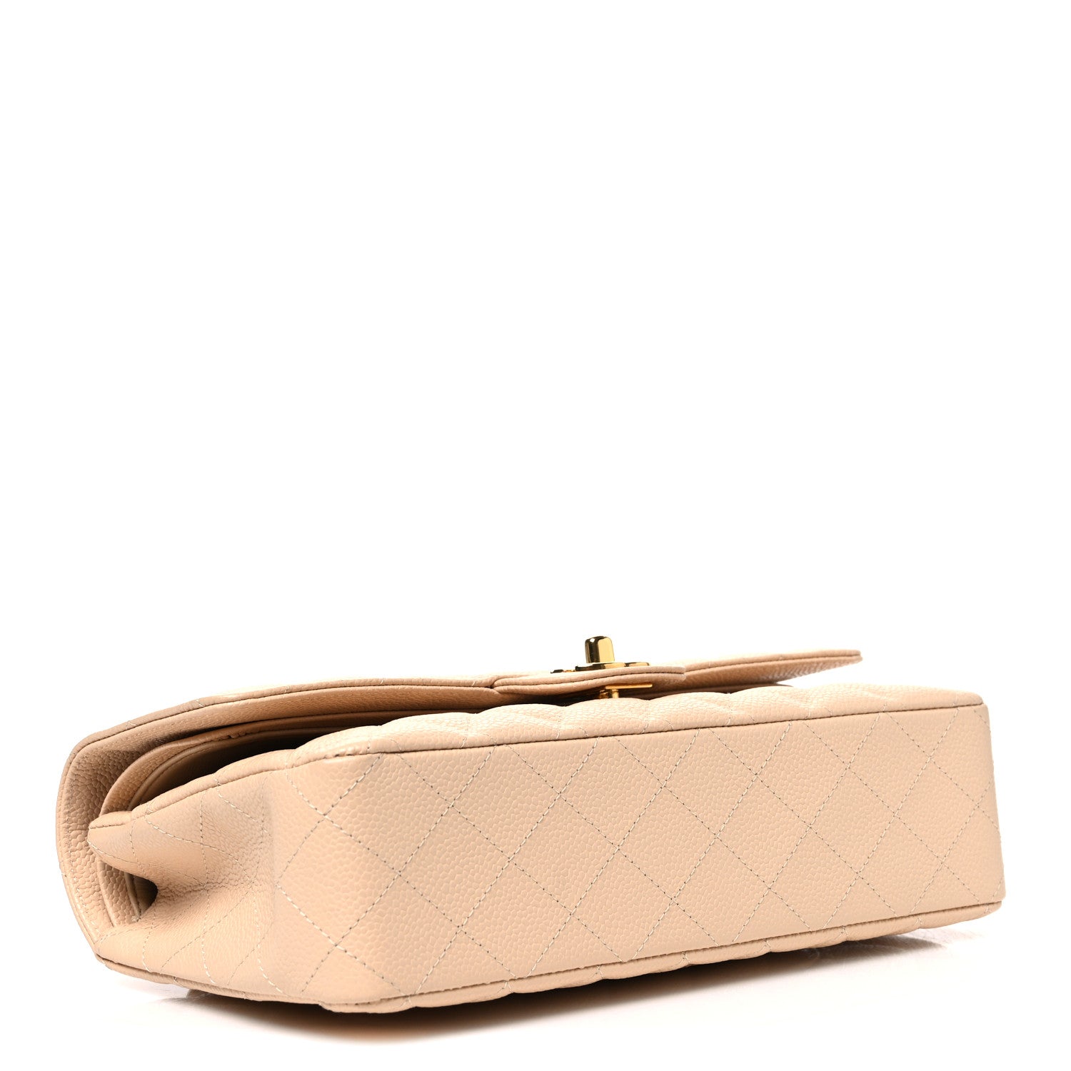 Caviar Quilted Medium Double Flap Beige Beige Clair — view 4