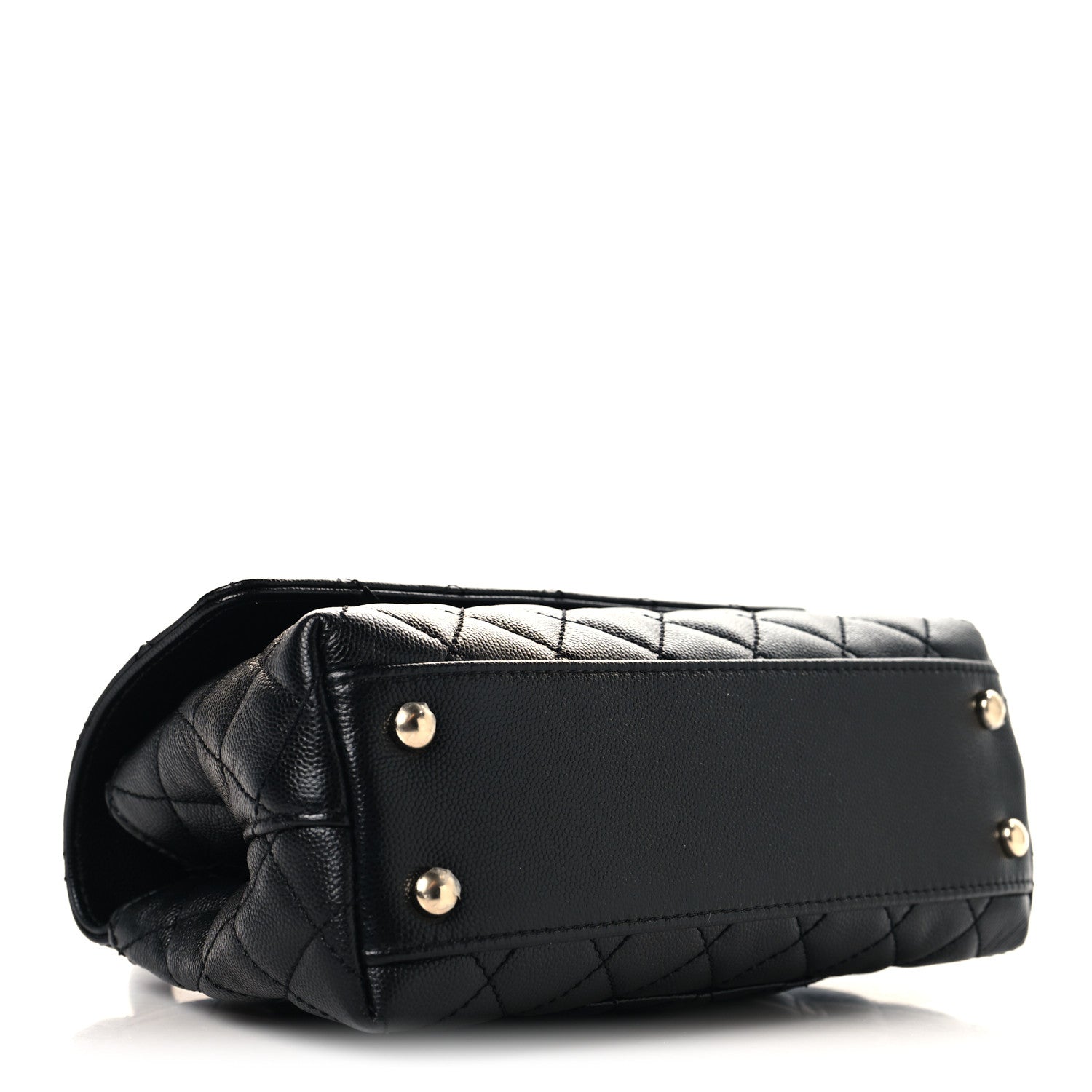 Caviar Quilted Mini Coco Handle Flap Black — view 4