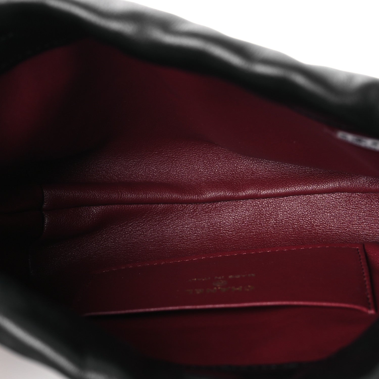 Lambskin Quilted Drawstring Clutch With Strap Black — view 5
