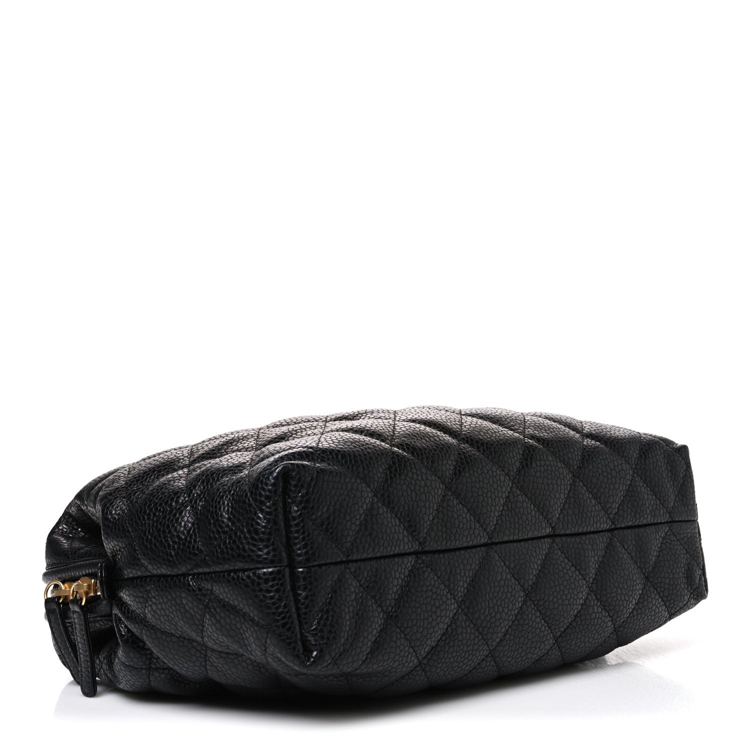 Shiny Caviar Quilted Large Bowling Bag Black Black — view 4
