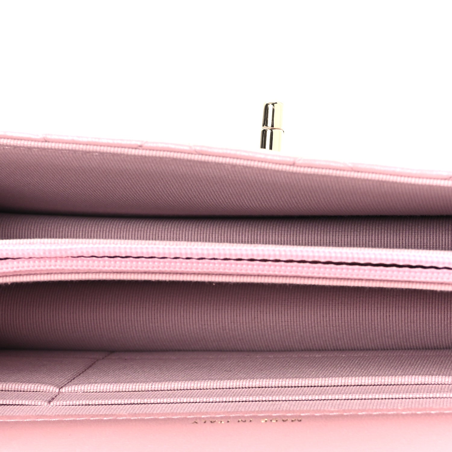 Pearly Lambskin Quilted Charms Wallet On Chain WOC Light Pink — view 5