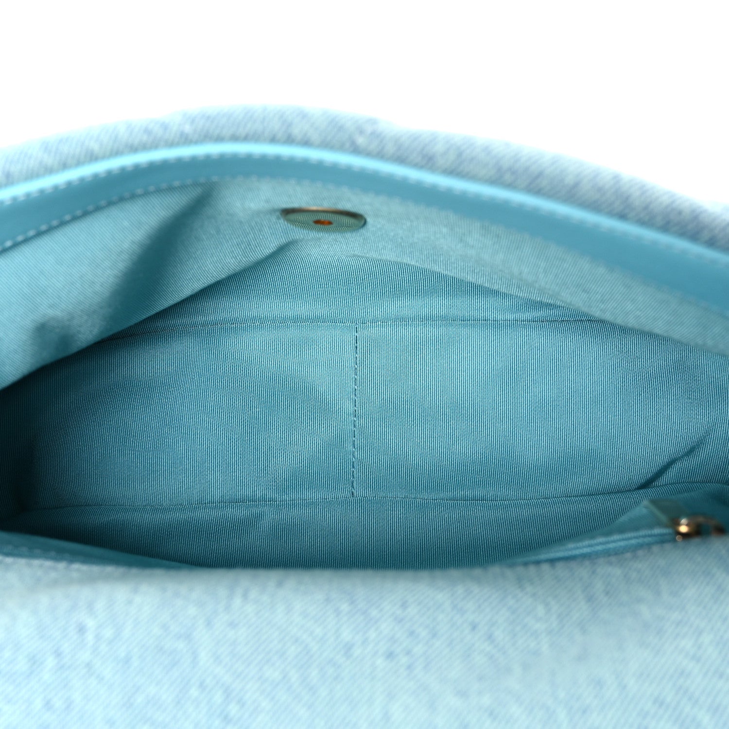 Denim Quilted Medium Chanel 19 Flap Neon Blue — view 5