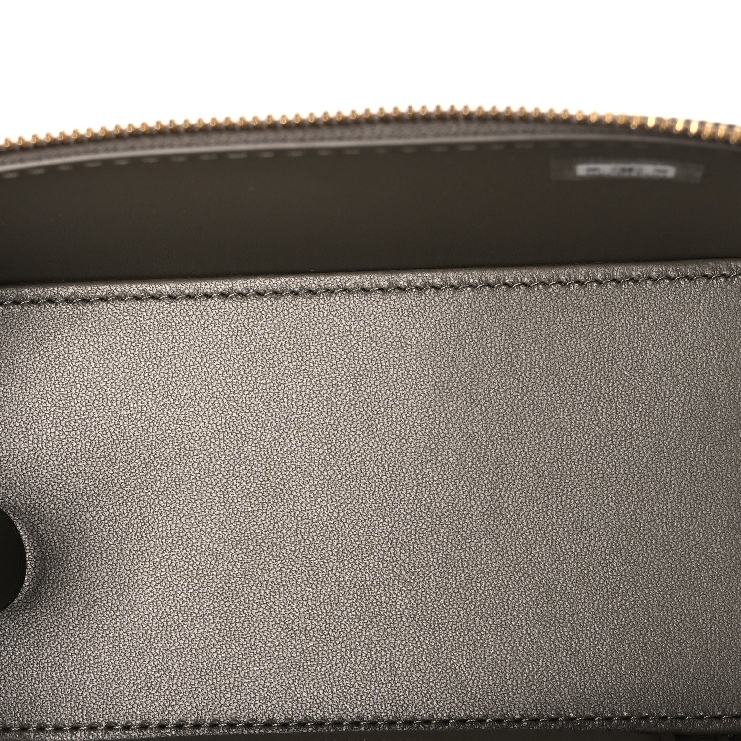 Calfskin Lizard Embossed Top Handle Vanity With Chain Dark Khaki — view 5