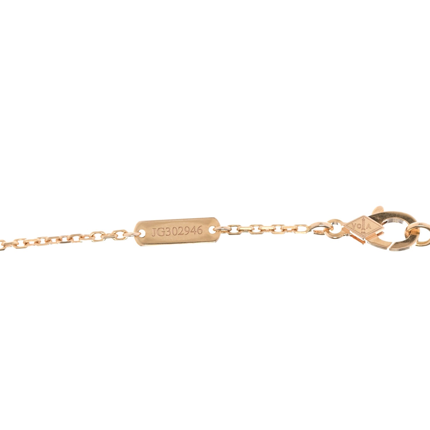18K Rose Gold Diamond Small Perlee Clovers Pendant Necklace — view 4