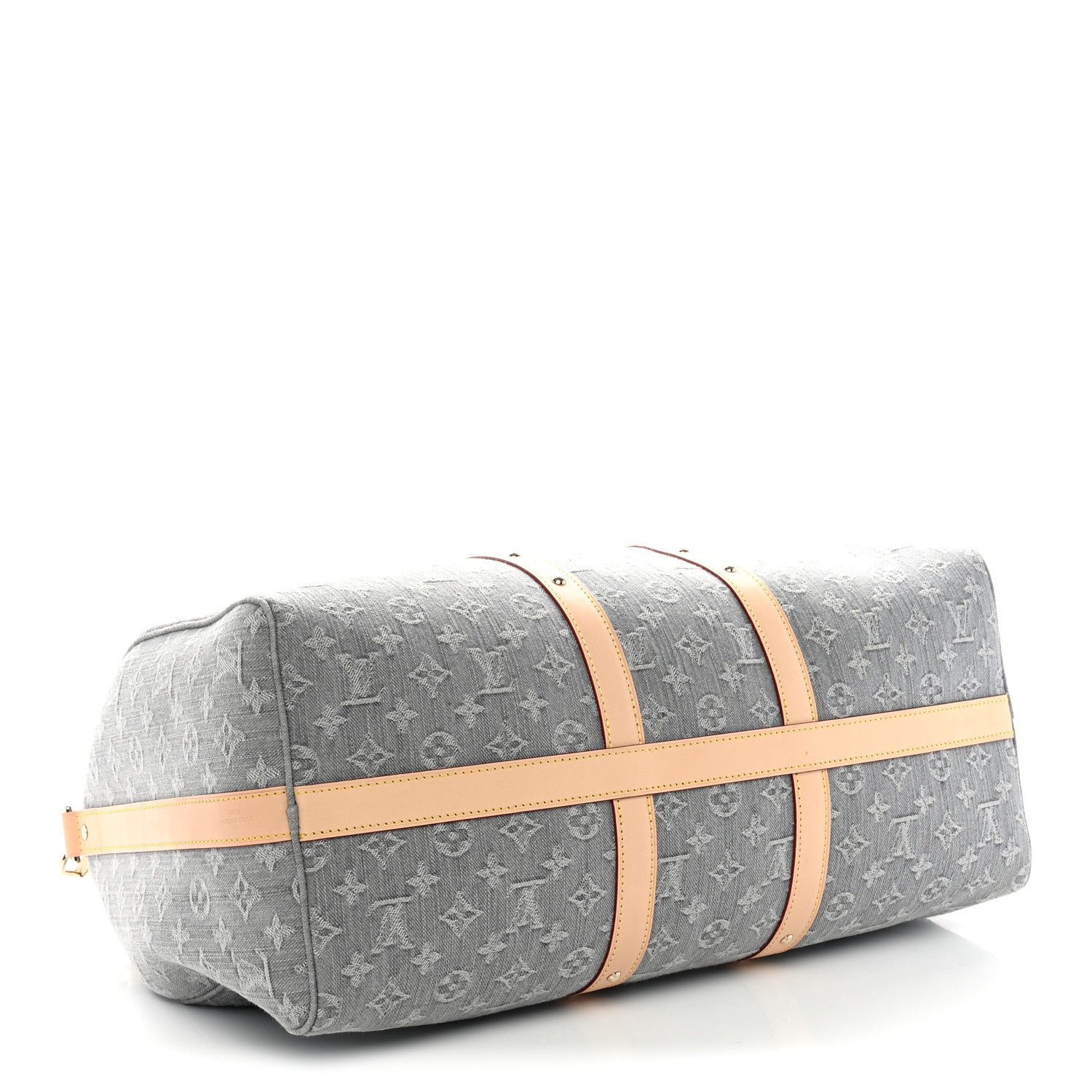 Denim Monogram Studded Keepall Bandouliere 45 Cloudy Grey — view 3