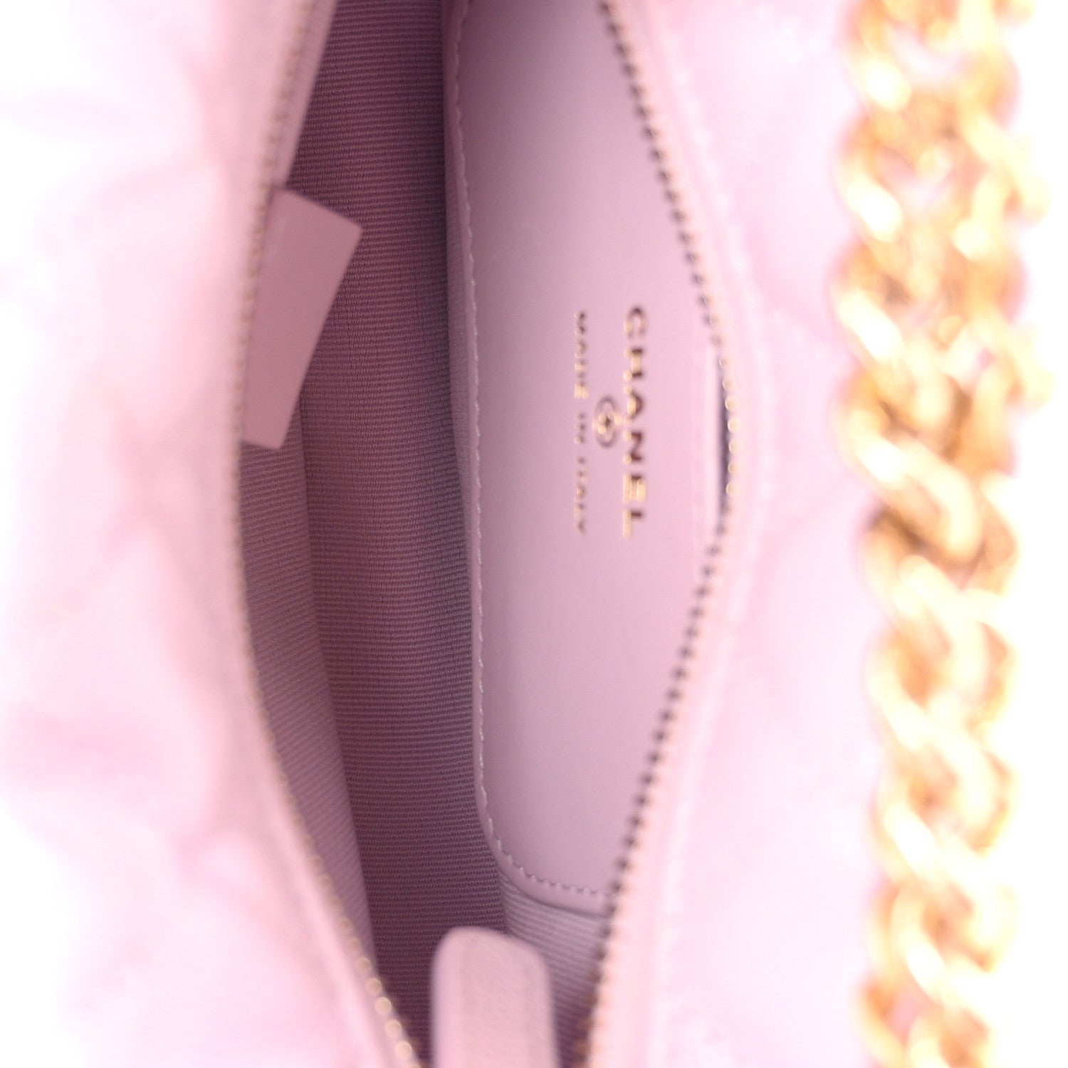 Shiny Caviar Quilted Bow Pouch Hobo Light Purple — view 4