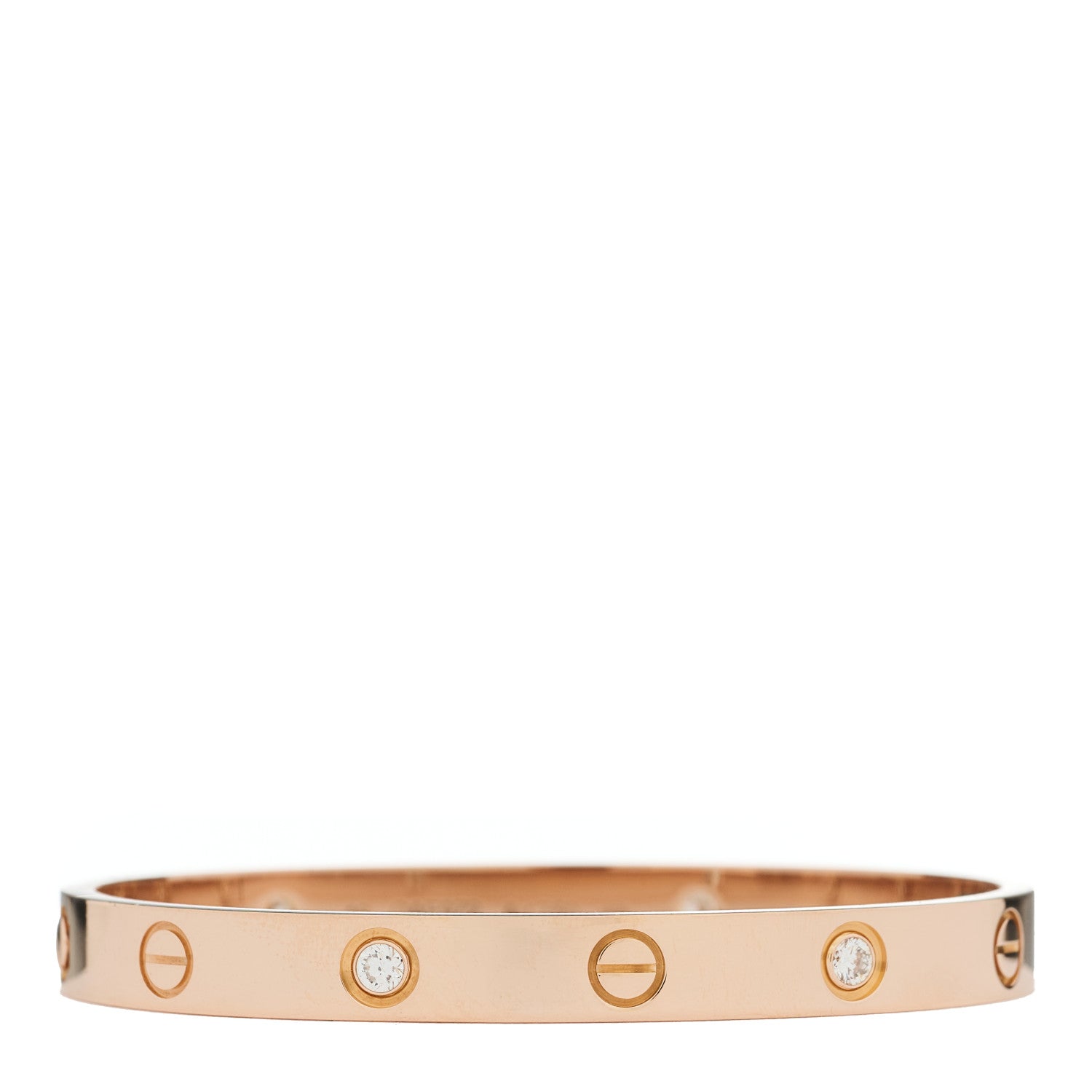 18K Pink Gold 4 Diamond LOVE Bracelet 16