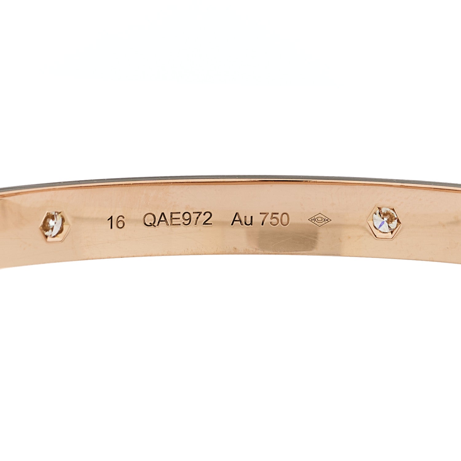 18K Pink Gold 4 Diamond LOVE Bracelet 16 — view 3