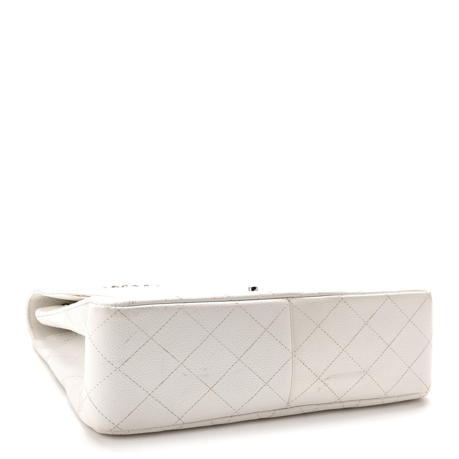 Caviar Quilted Jumbo Single Flap White — view 4