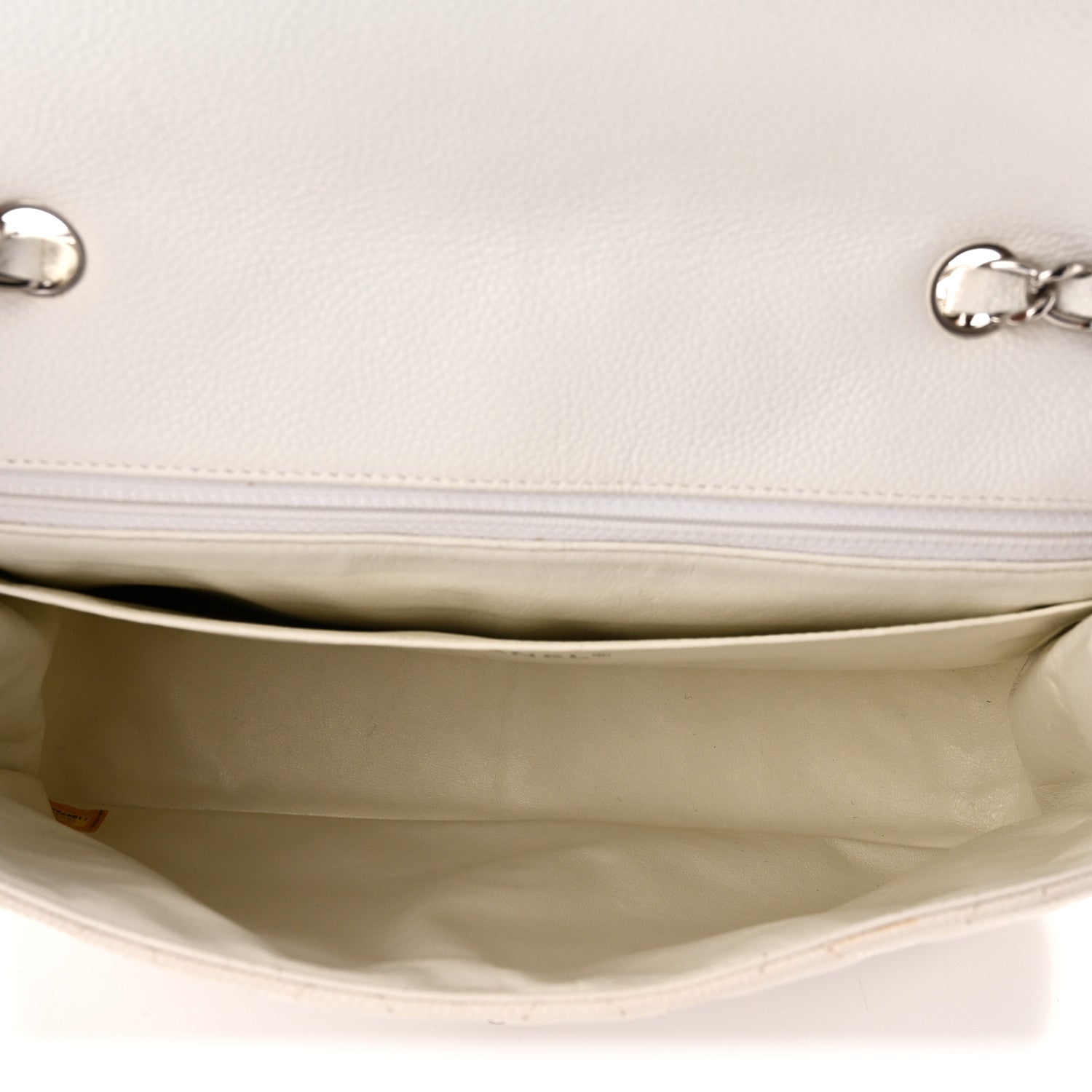 Caviar Quilted Jumbo Single Flap White — view 5
